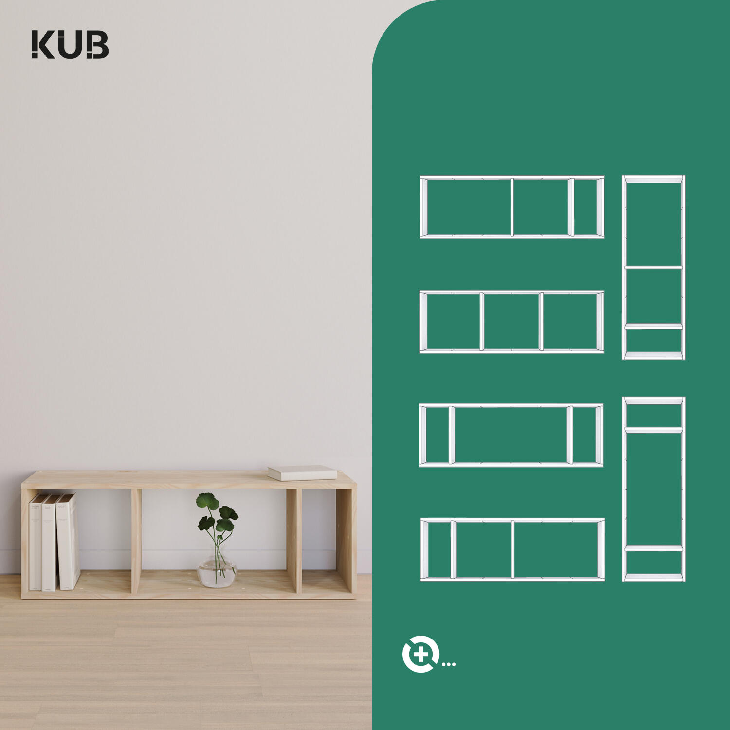 Scaffale a cubo SPACEO Kub 3x1 L 36 x H 104.9 x P 31.7 cm pino - 6