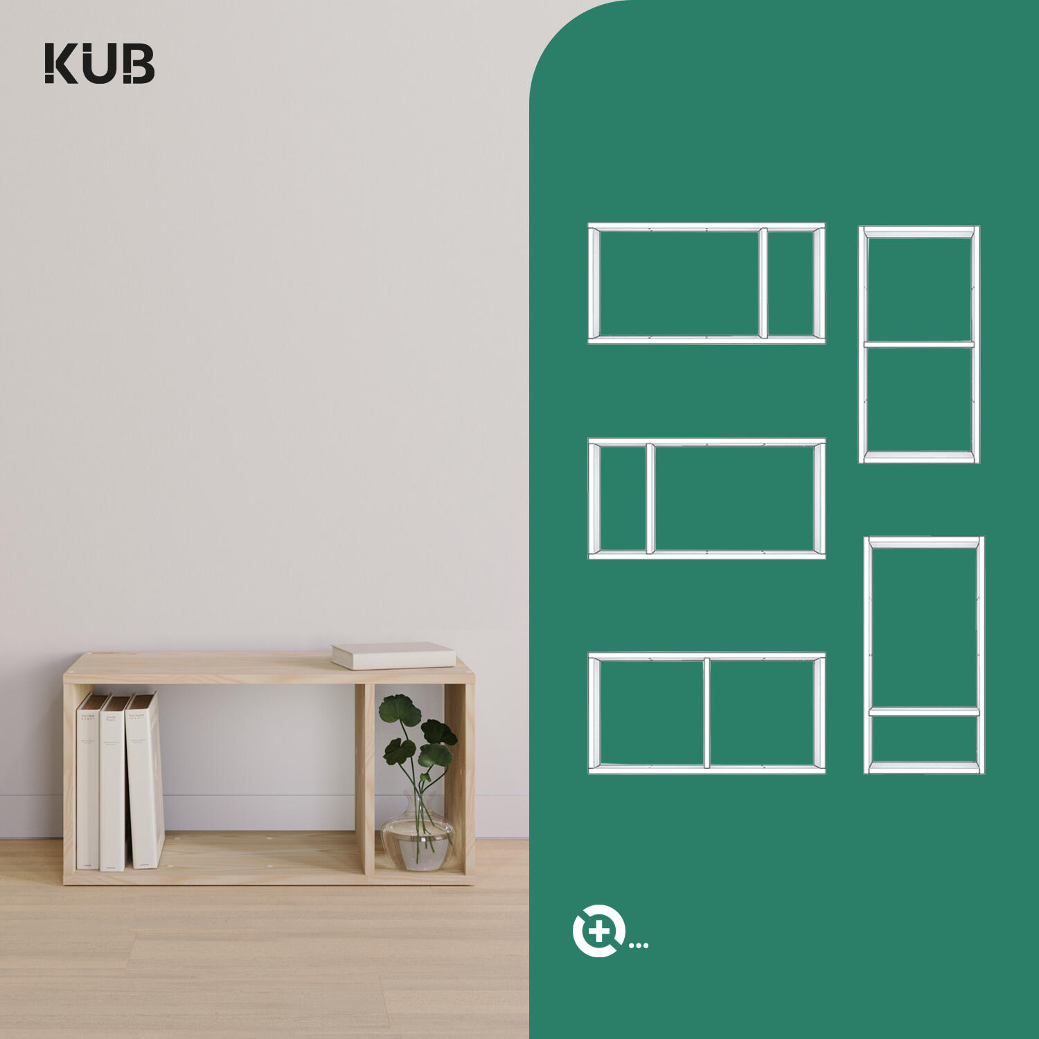 Scaffale a cubo SPACEO Kub 2x1 L 36 x H 70.5 x Sp 31.7 cm pino - 2
