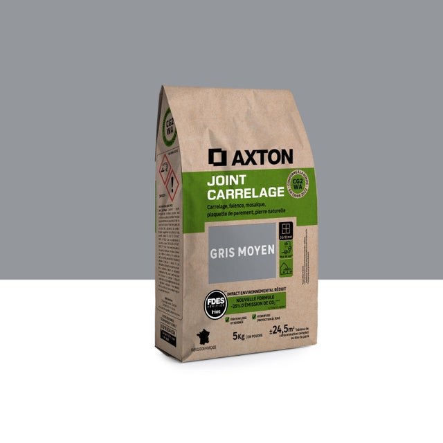 Joint Poudre Carrelage/Mosaïques Gris Moyen AXTON, 5 kg
