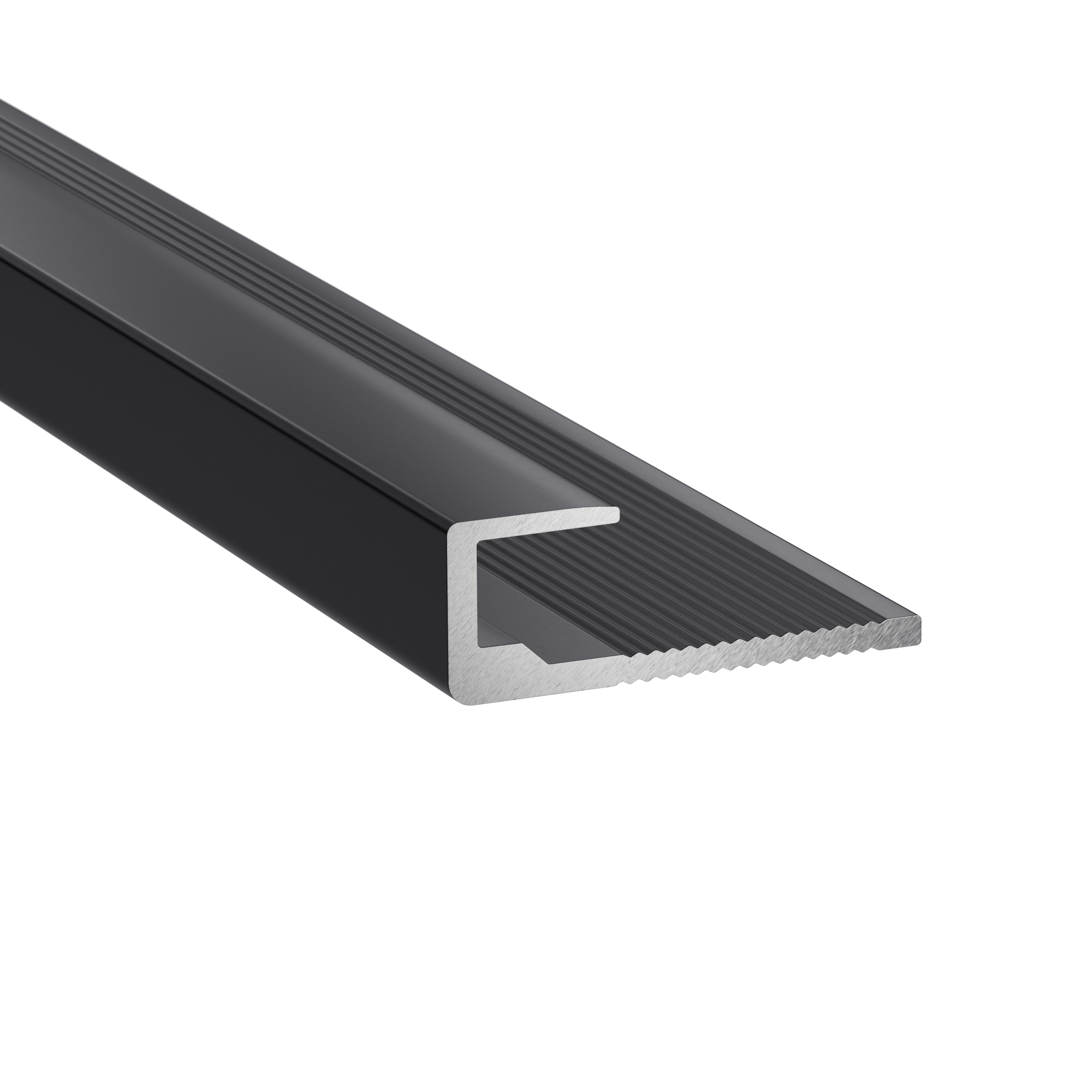 Profil zakończeniowy aluminiowy 280x1.98 cm do paneli ściennych winylowych czarny mat