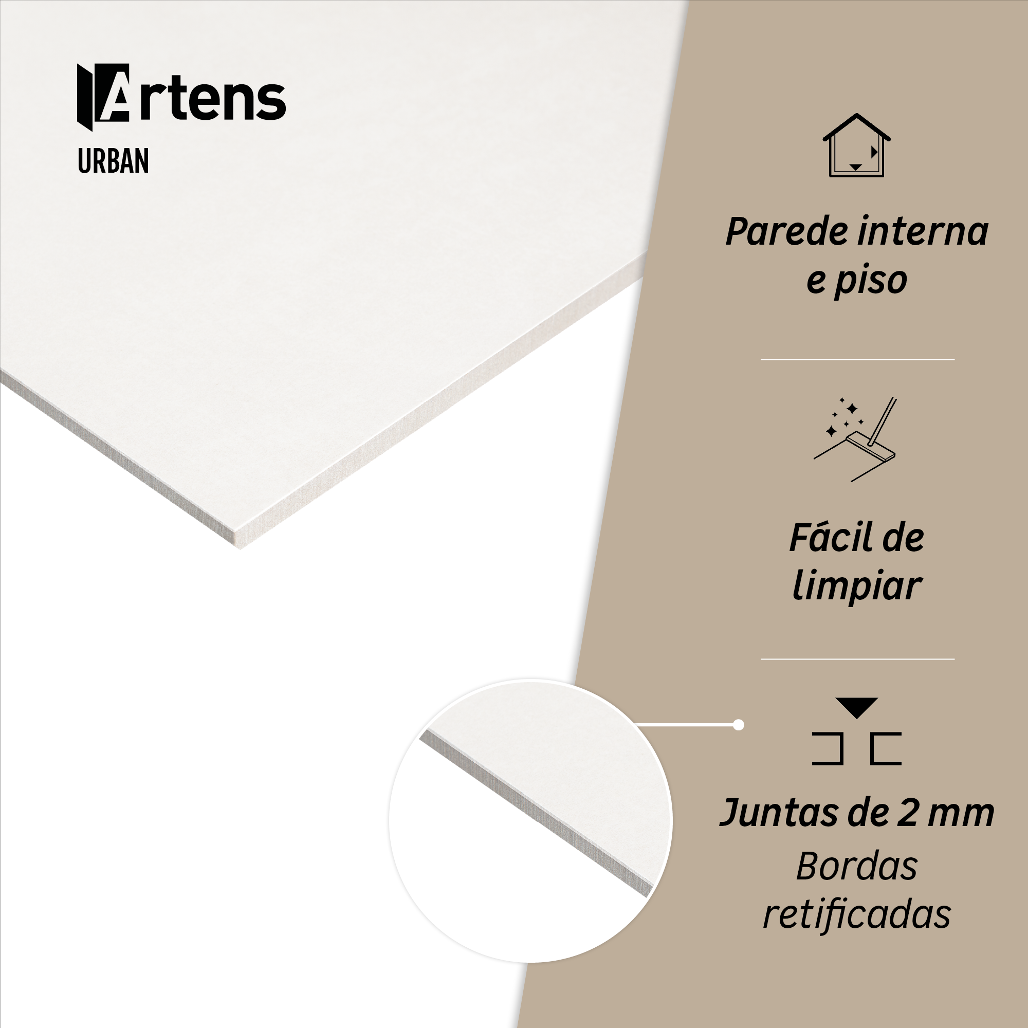 Pavimento/Revestimento cerâmico Urban branco mate 30x60 cm Artens - 7