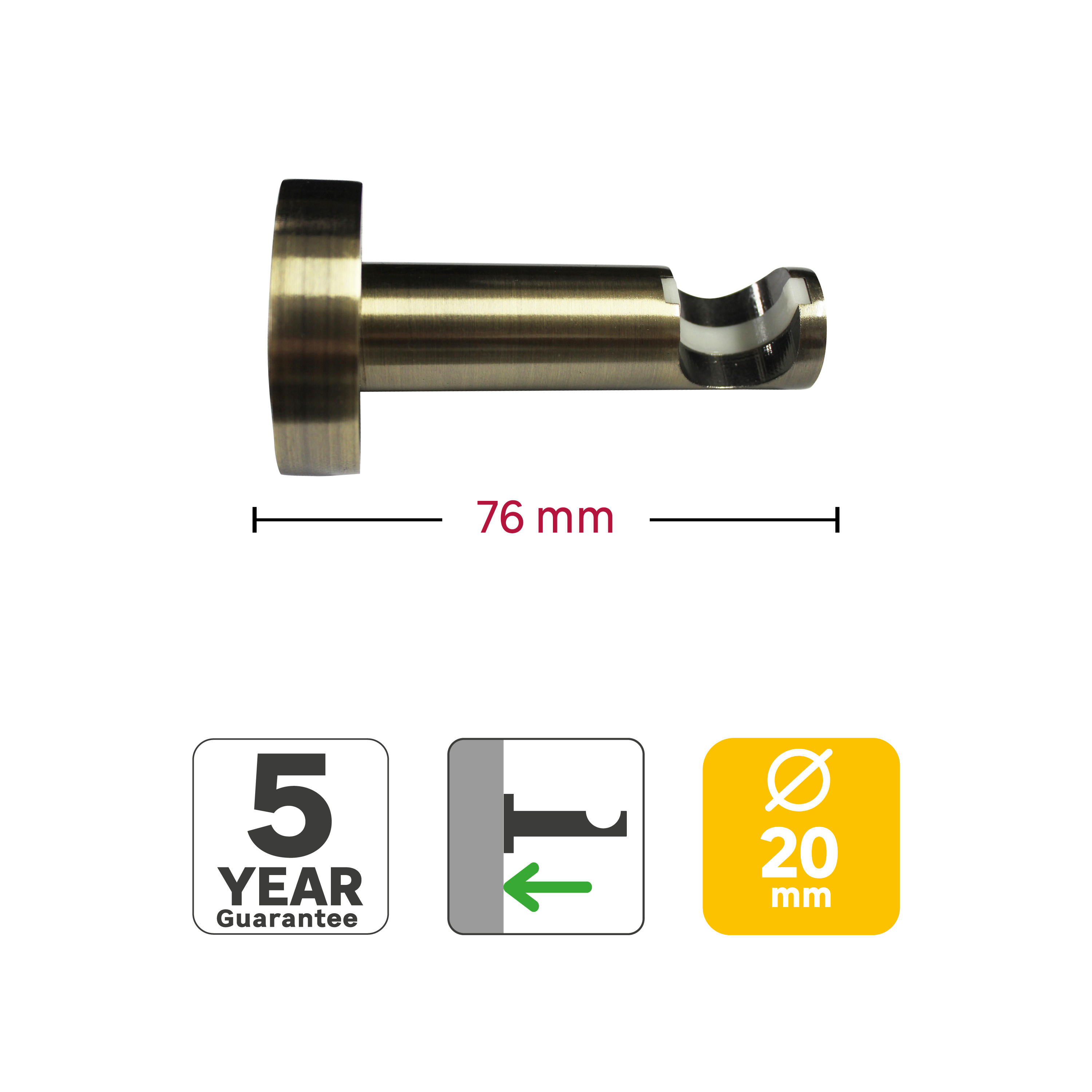 2 suportes INSPIRE EASYFIX PAREDE D20CM 7.5CM BRONZE - 4