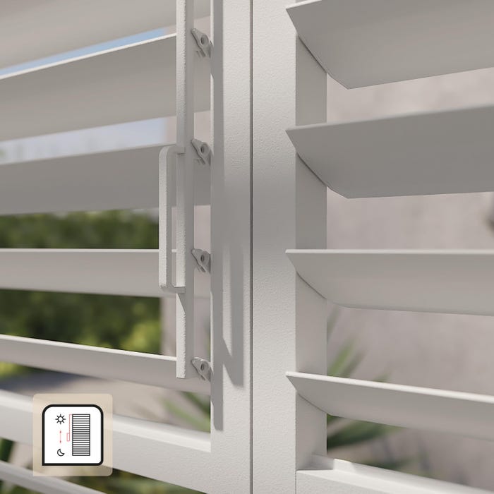 panneau lame pergola naterial blanche