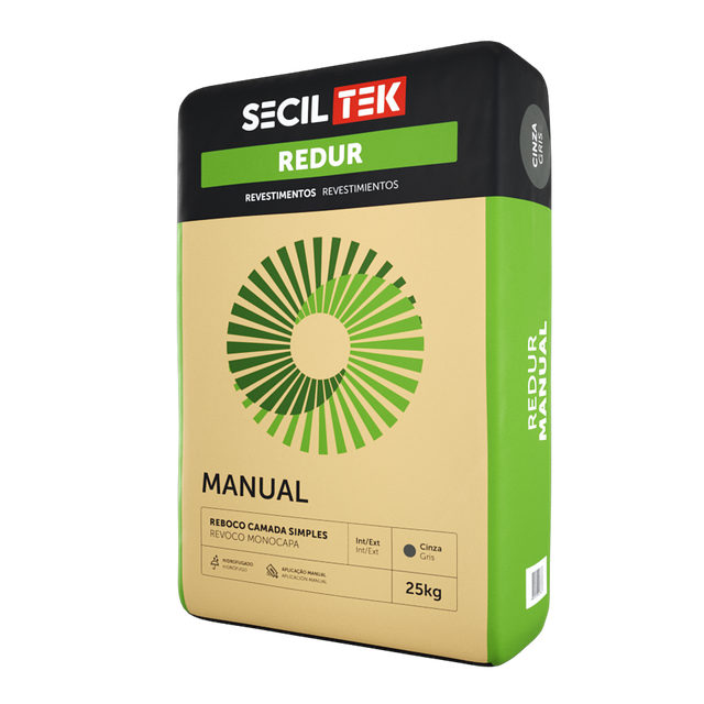 ARGAMASSA REBOCO INTERIOR/EXTERIOR REDUR MANUAL 25KG CINZA