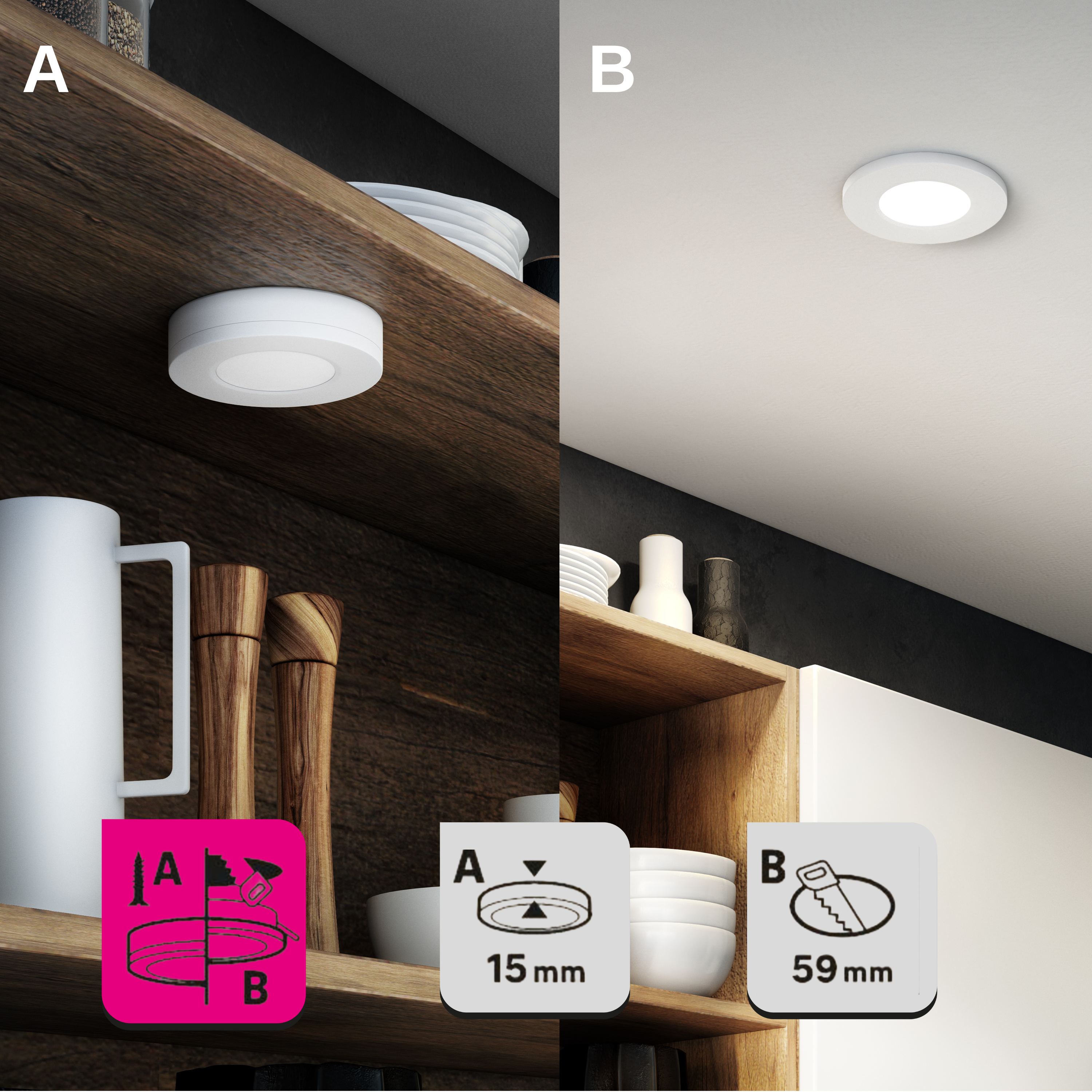 Spot LED encastré salle de bain IP44 Bazao, blanc neutre, INSPIRE blanc - 4