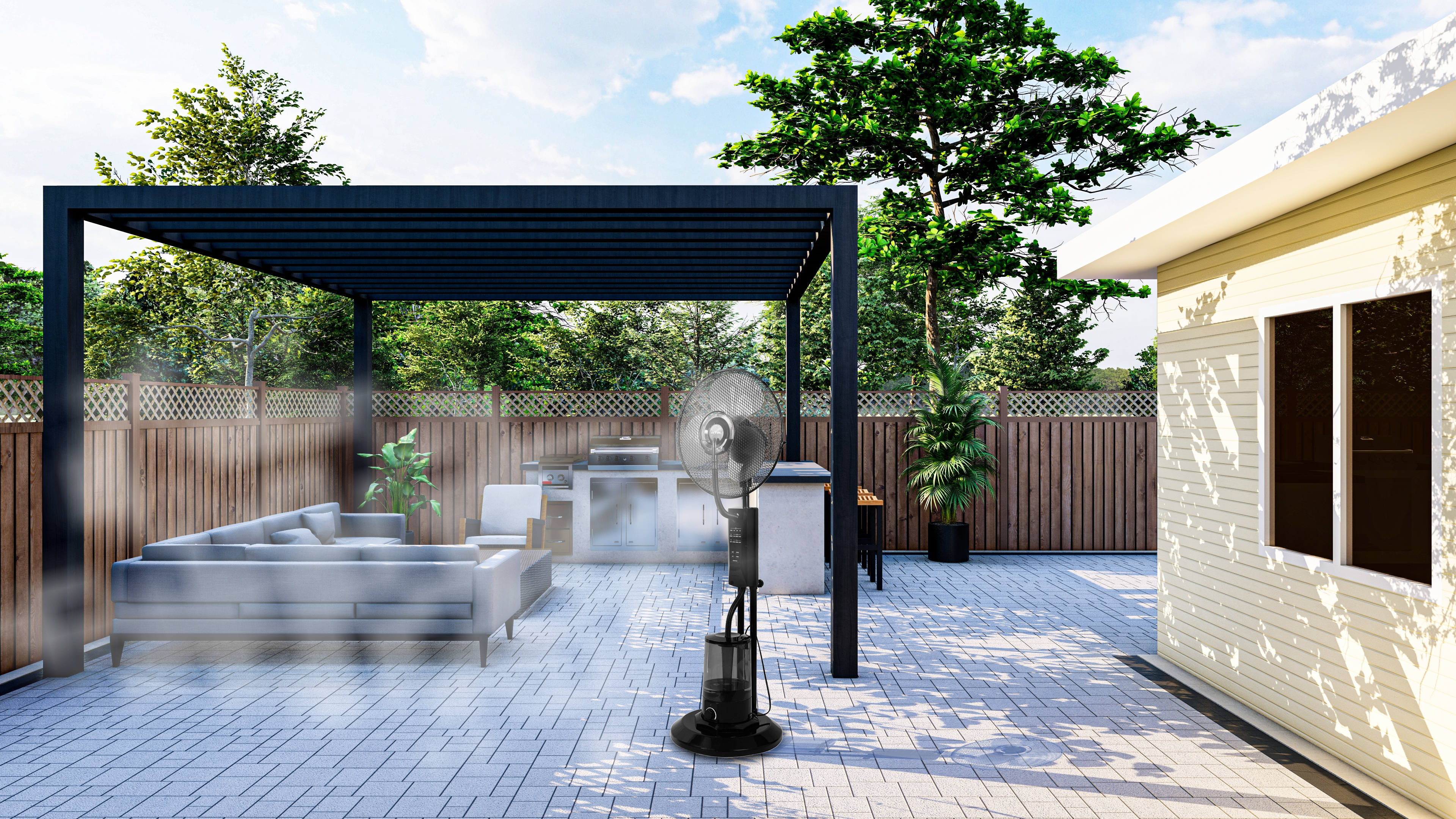 Ventoinha com nebulizador HTW-VP-75FP 75w 40 cm preto - 2