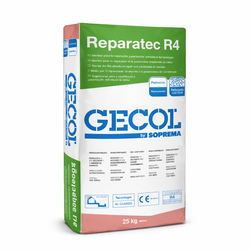 MORTERO DE REPARACIÃ“N GECOL REPARATEC R4 25KG - 2