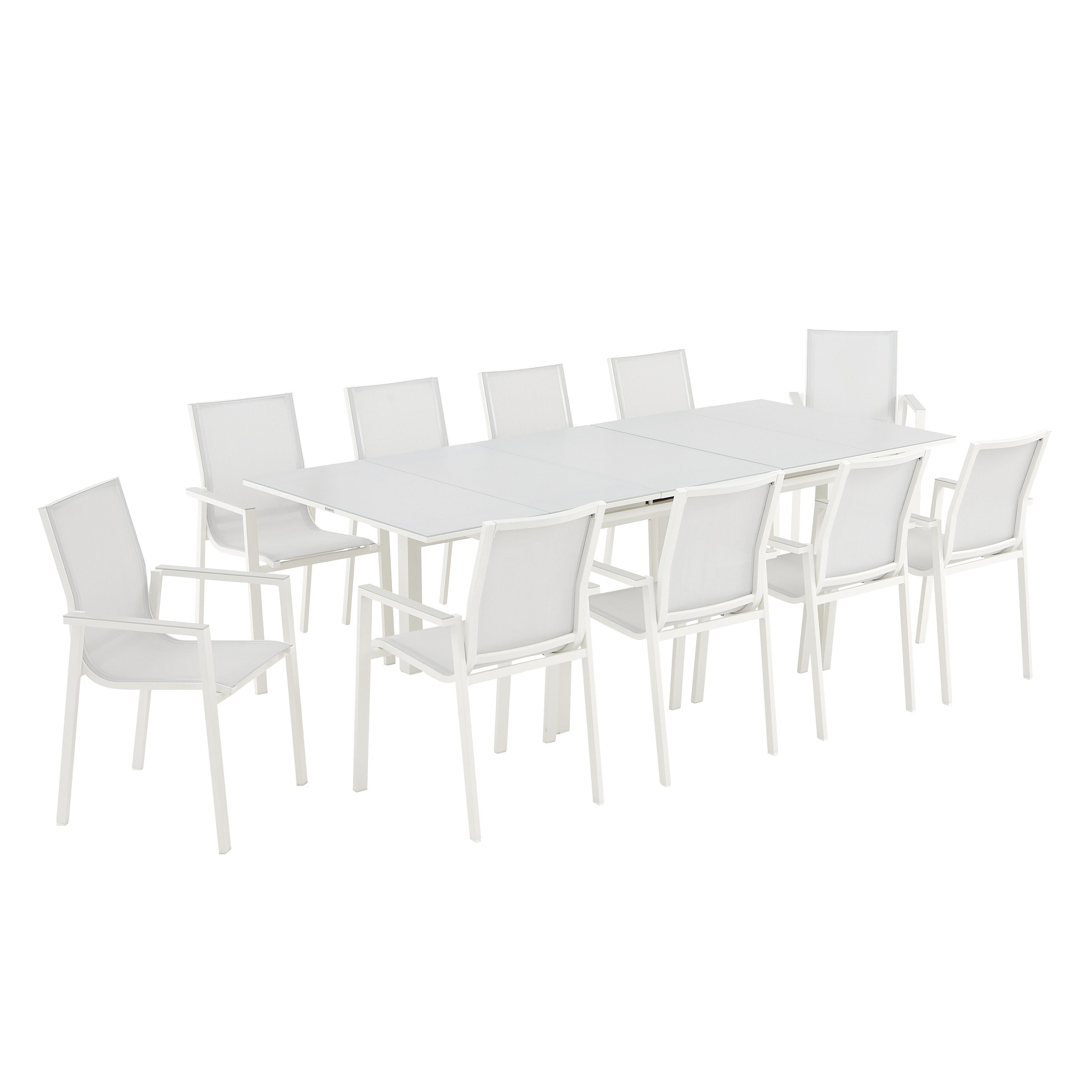 Mesa de refeição extensível em alumínio e vidro 188/244x100x76 cm branco Naterial Odyssea+ - 3