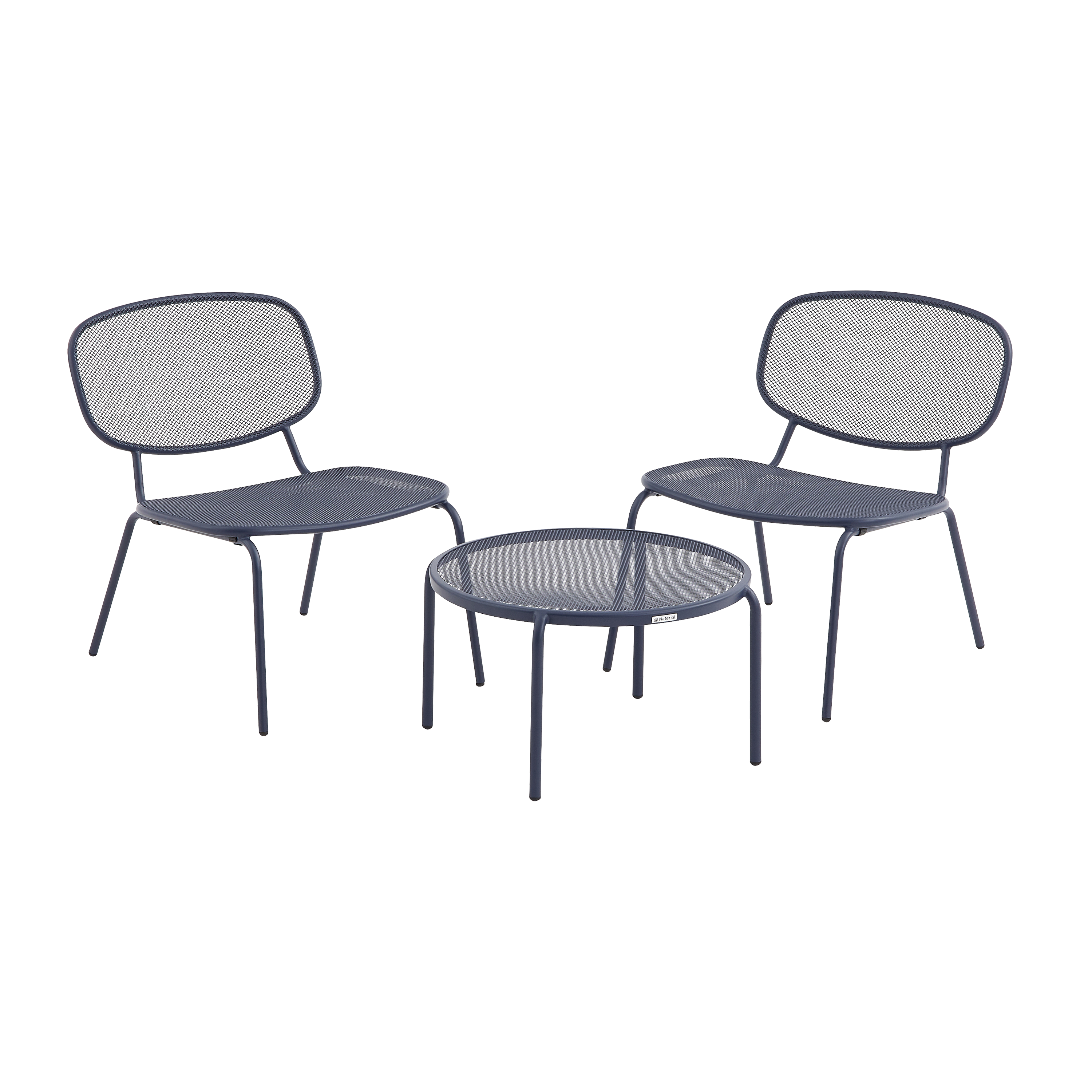 Chaise basse de jardin NATERIAL Ikaros en acier bleu némo - 3