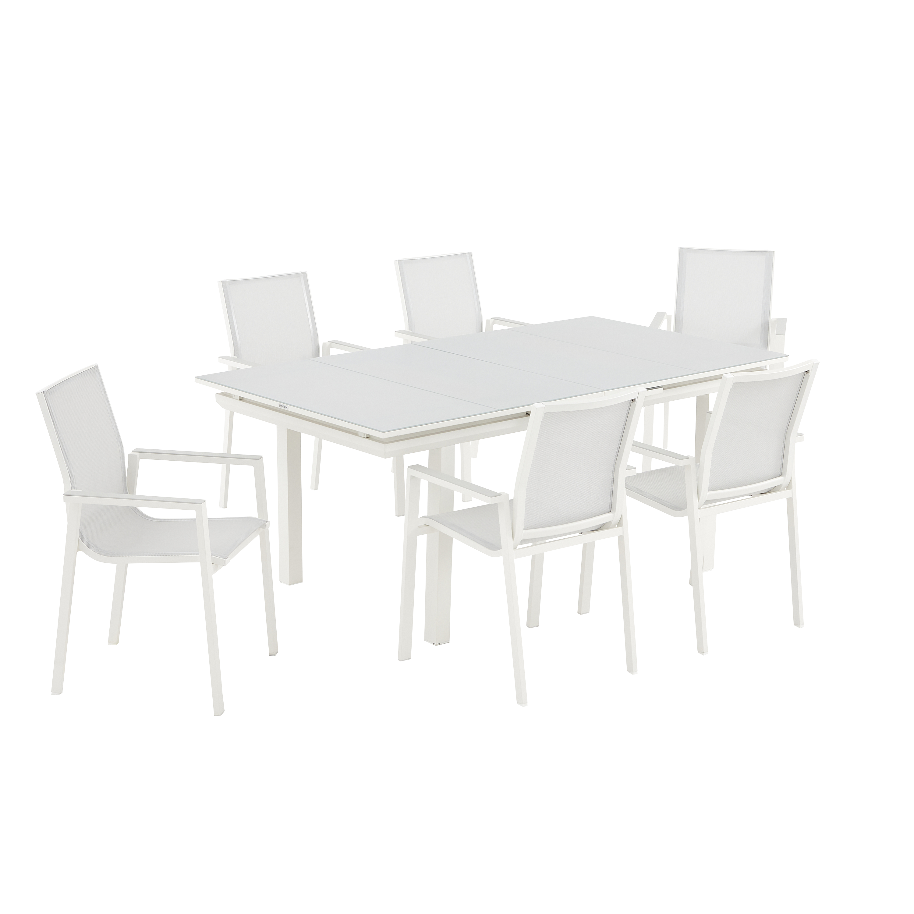 Mesa de refeição extensível em alumínio e vidro 188/244x100x76 cm branco Naterial Odyssea+ - 2