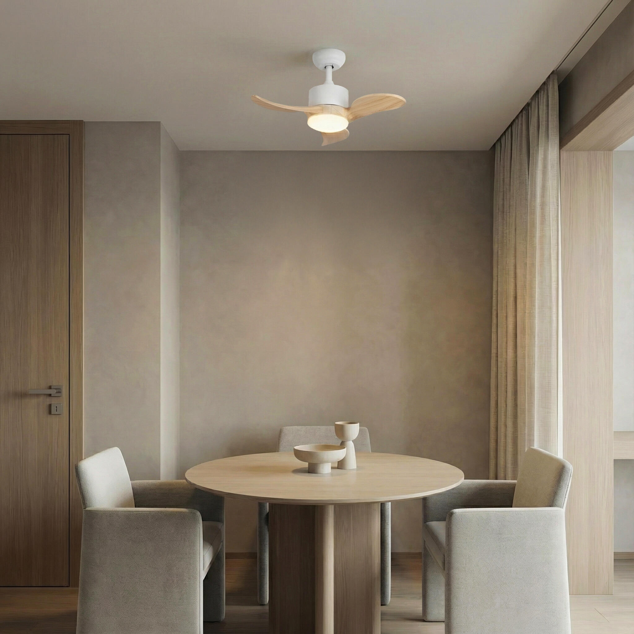 Ventilador de techo con luz silencioso DC Forlight Nere blanco 92 cm - 2