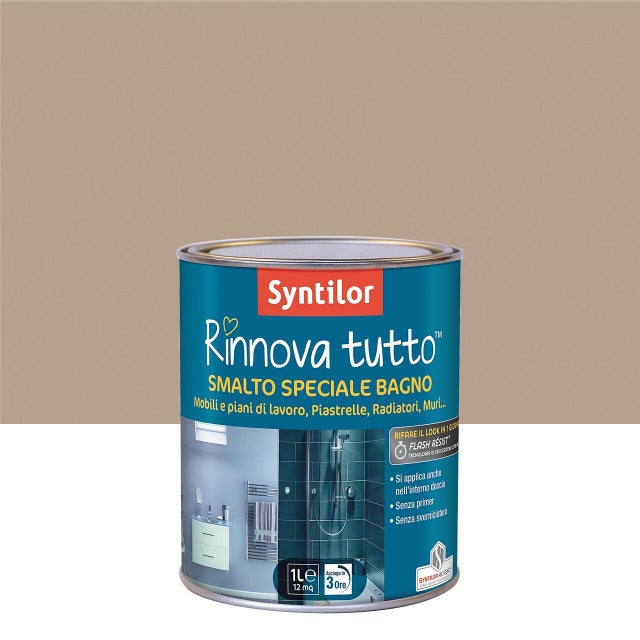 Smalto da interno per piastrelle, SYNTILOR Rinnova tutto bagno beige sabbia satinato, 1 L