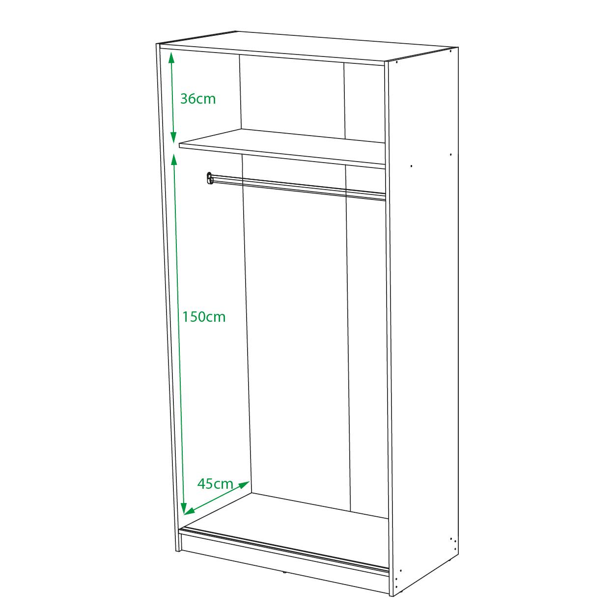 Roupeiro em kit 2 PORTAS DE CORRER 100X50X200CM BRANCO - 8