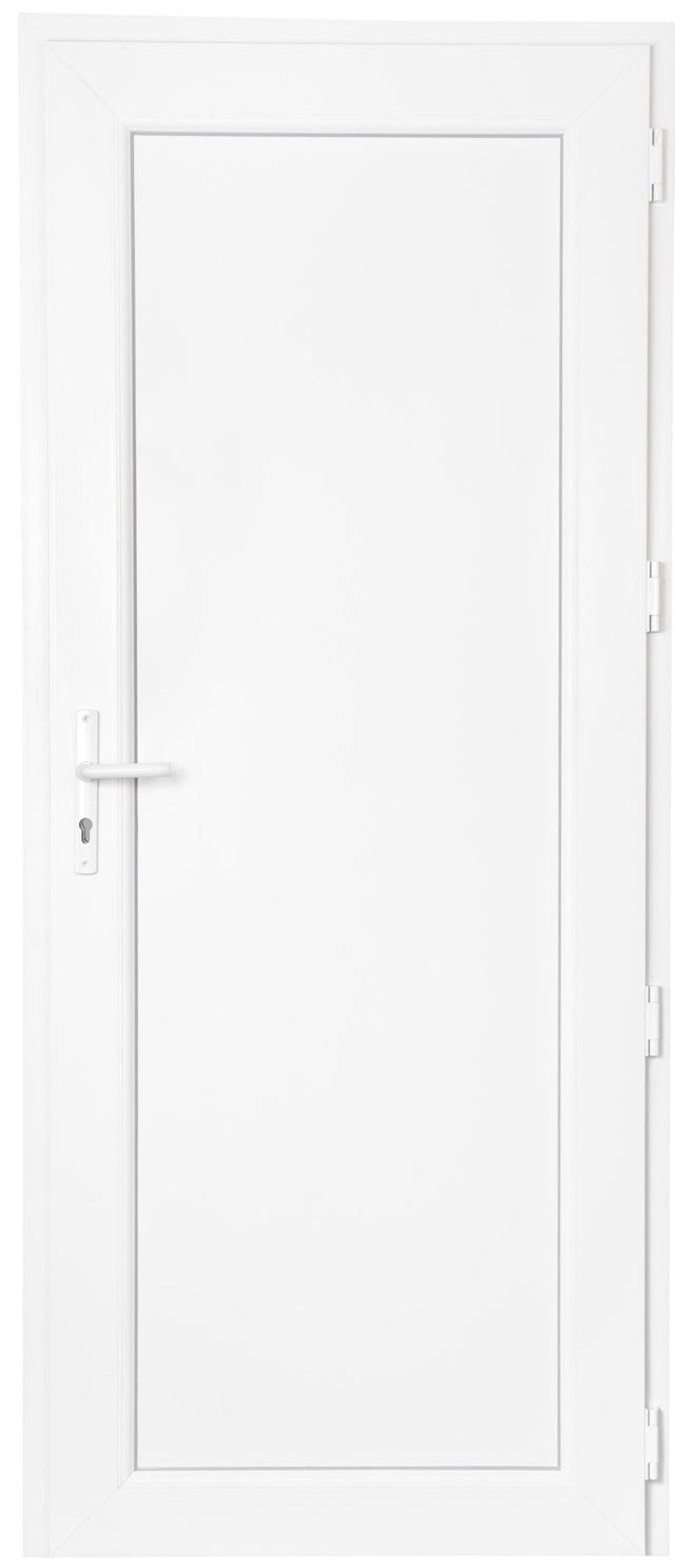 Porte de service PVC pleine poussant droit H.200 x l.80 cm