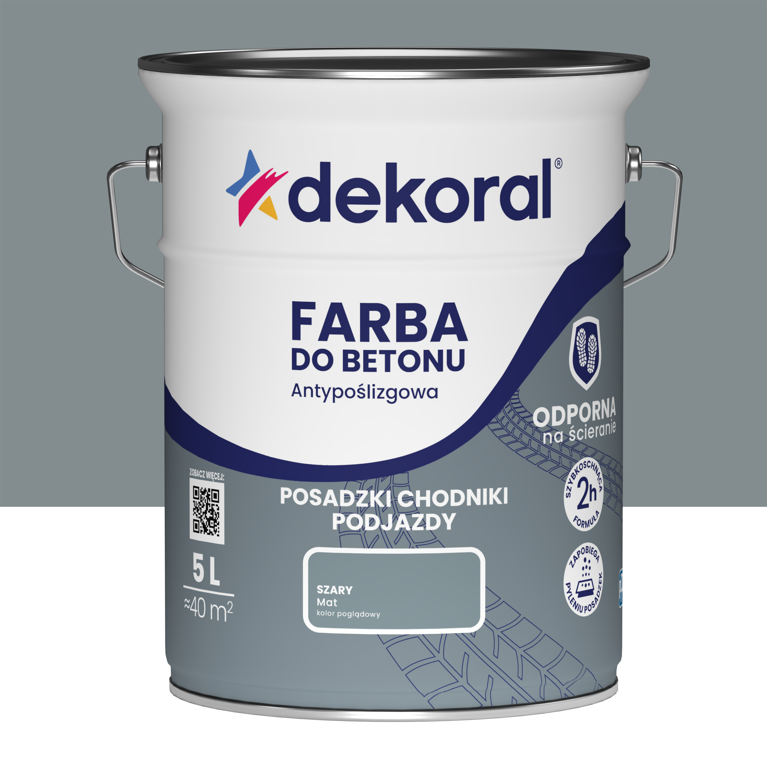 Farba do betonu antypoślizgowa 5 l Szary Matowy Dekoral