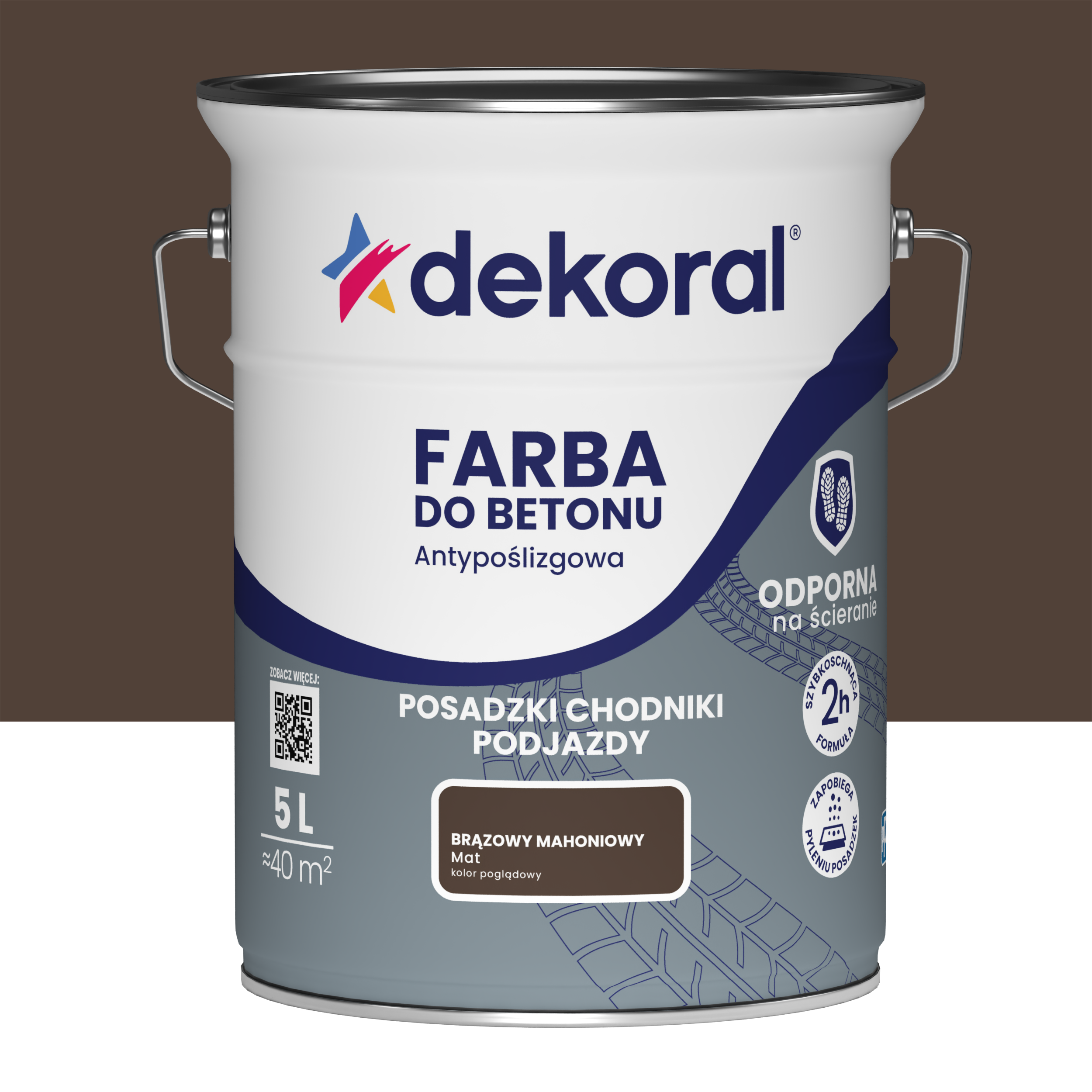 Farba do betonu antypoślizgowa 0.75 l Brązowy mahoniowy Matowy Dekoral