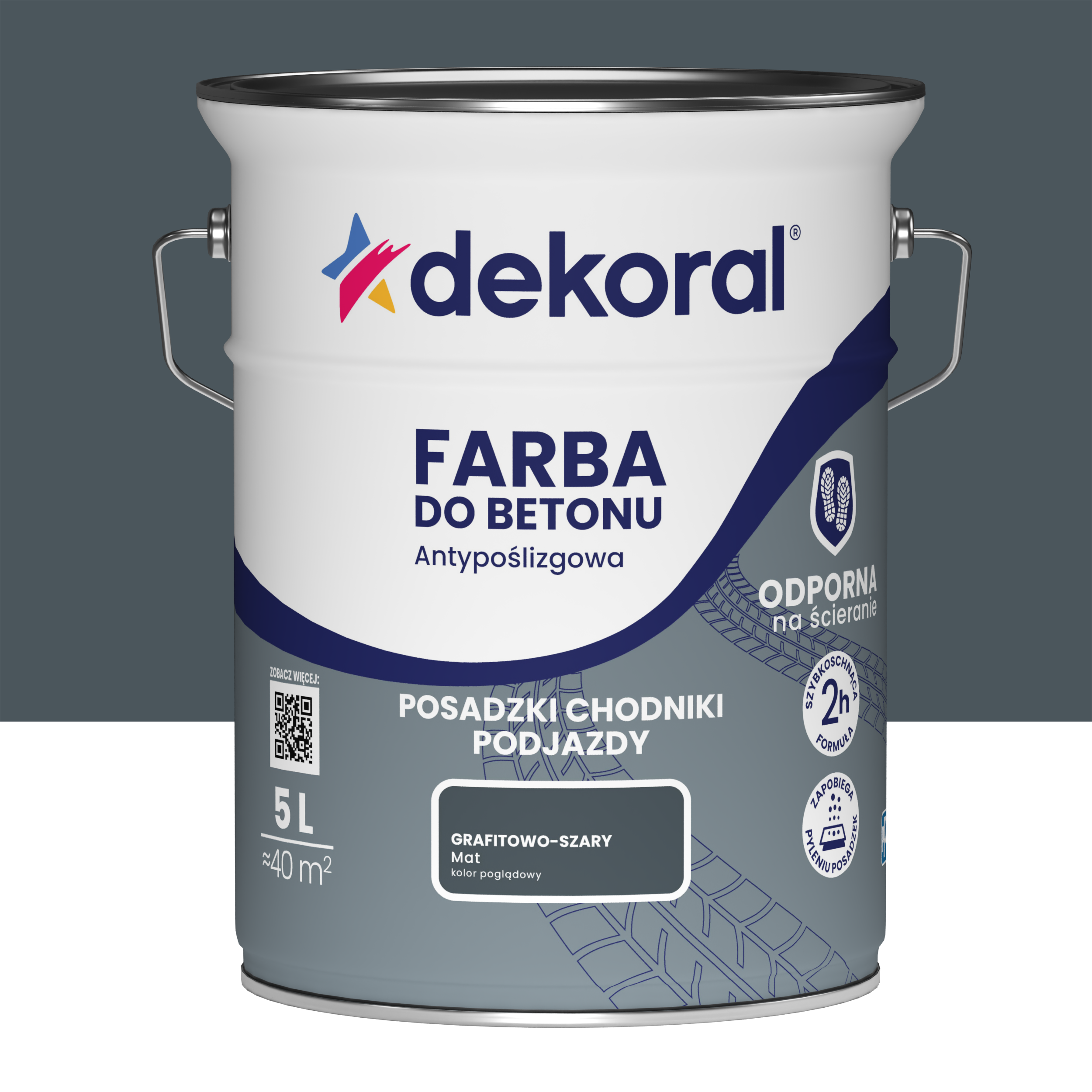 Farba do betonu antypoślizgowa 5 l Grafitowo-szary Matowy Dekoral