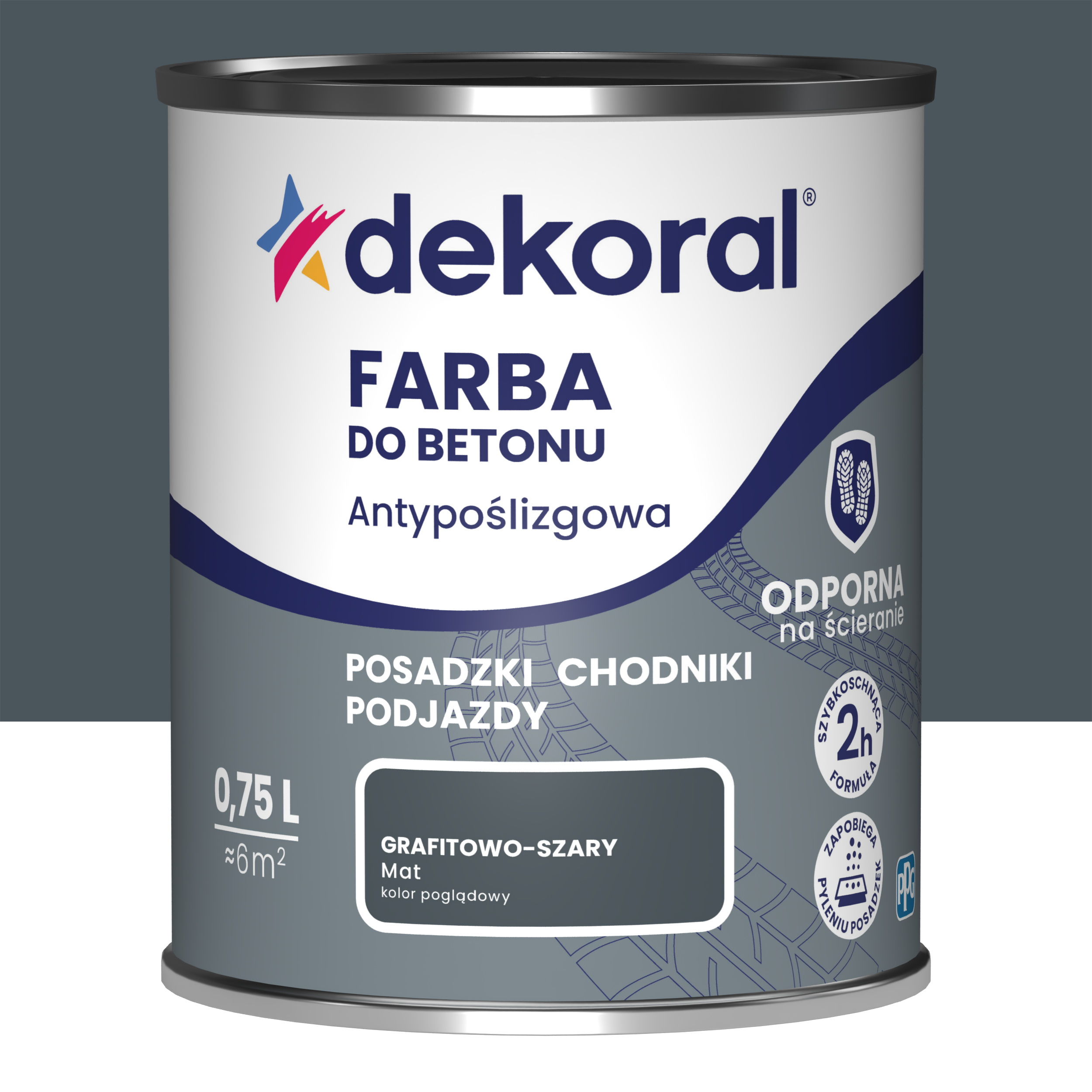Farba do betonu antypoślizgowa 0.75 l Grafitowo-szary Matowy Dekoral