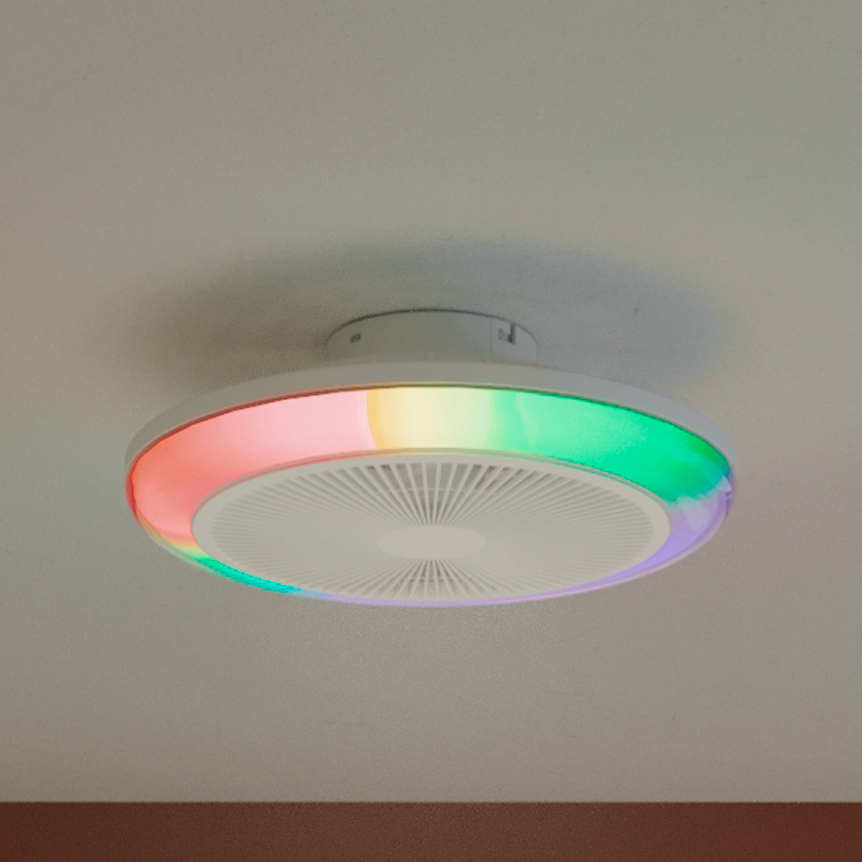 Ventilateur de plafond LED, Patna, 48 cm, blanc - 7