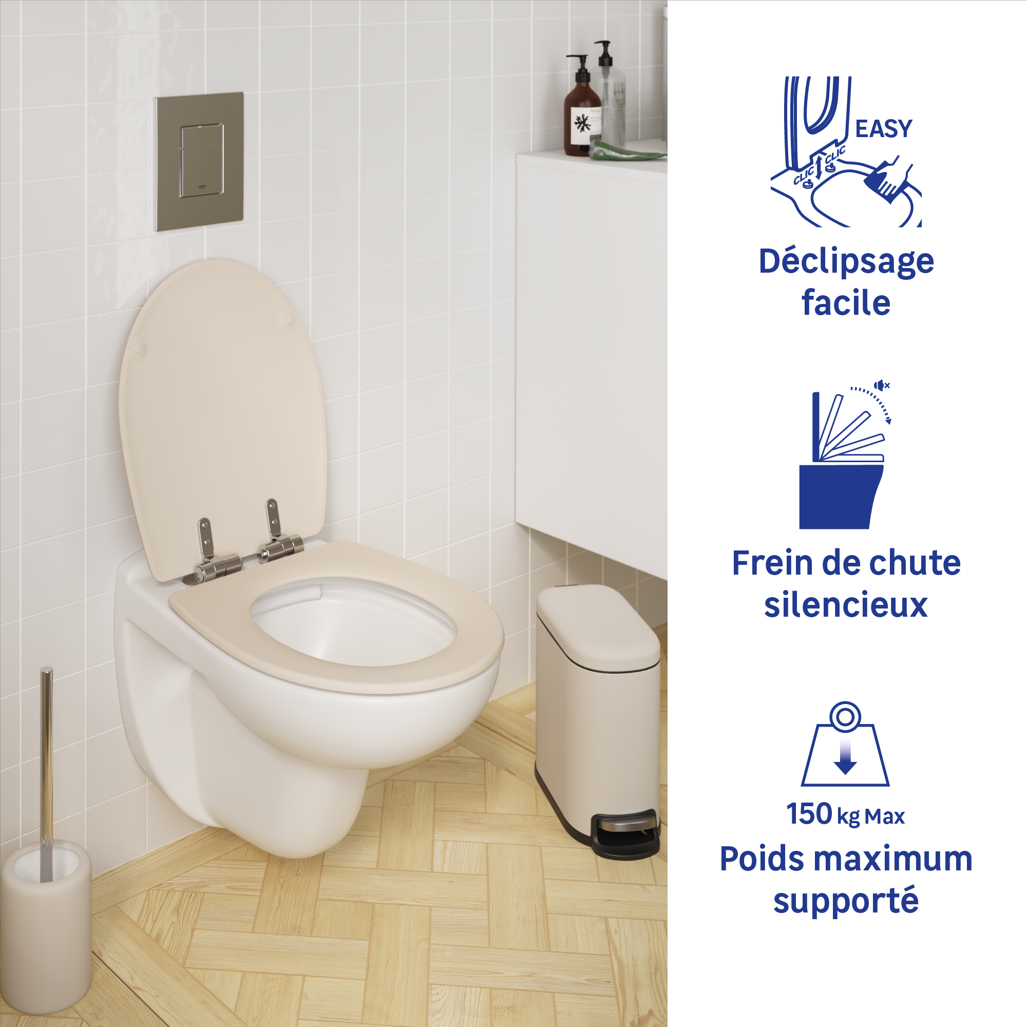 Abattant frein de chute en bois trench Purity SENSEA - 5