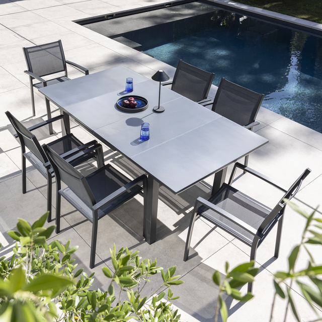 Conjunto de muebles de jardín de aluminio Odyssea  para 6 comensales