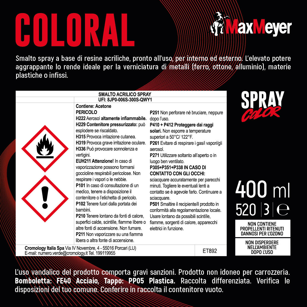 Smalto spray MAXMEYER acrilico ral 9010 bianco opaco 0.4 L - 7