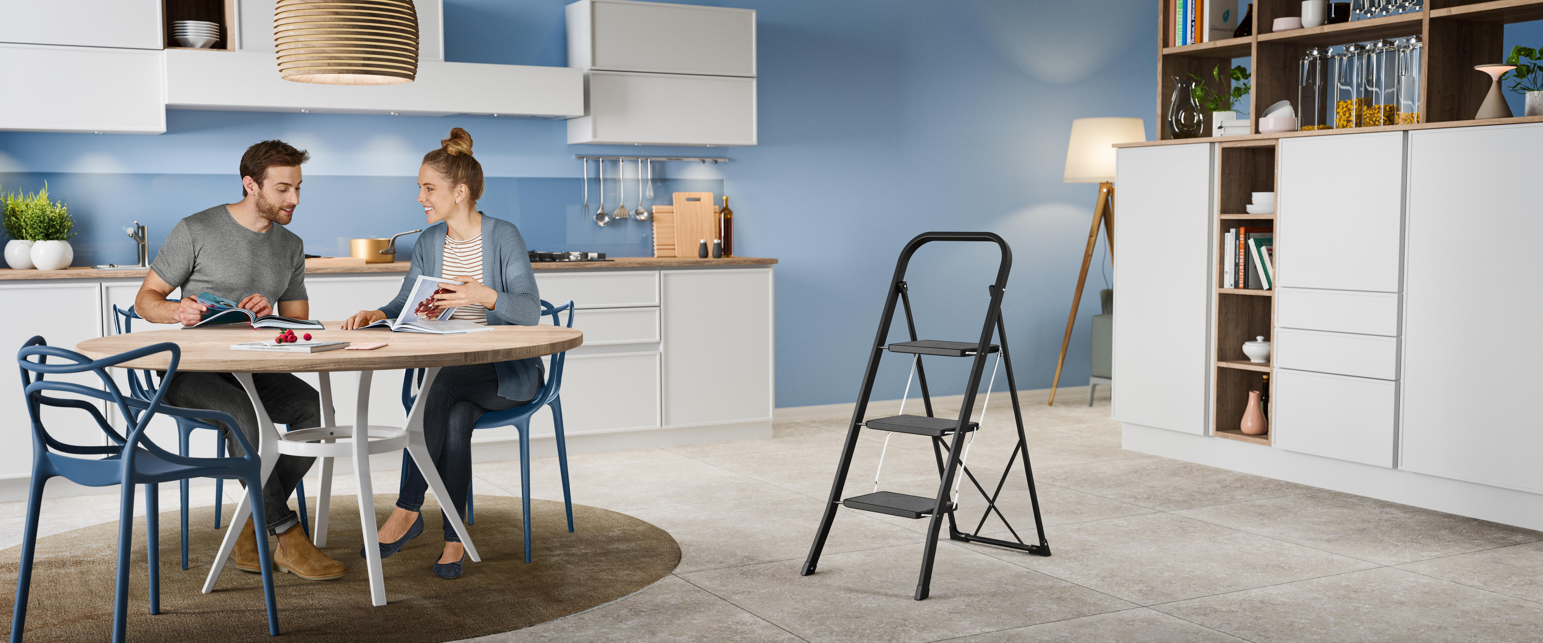 Marche pied SELEKTA K15 3 marches aluminium pliant antidérapant - 2