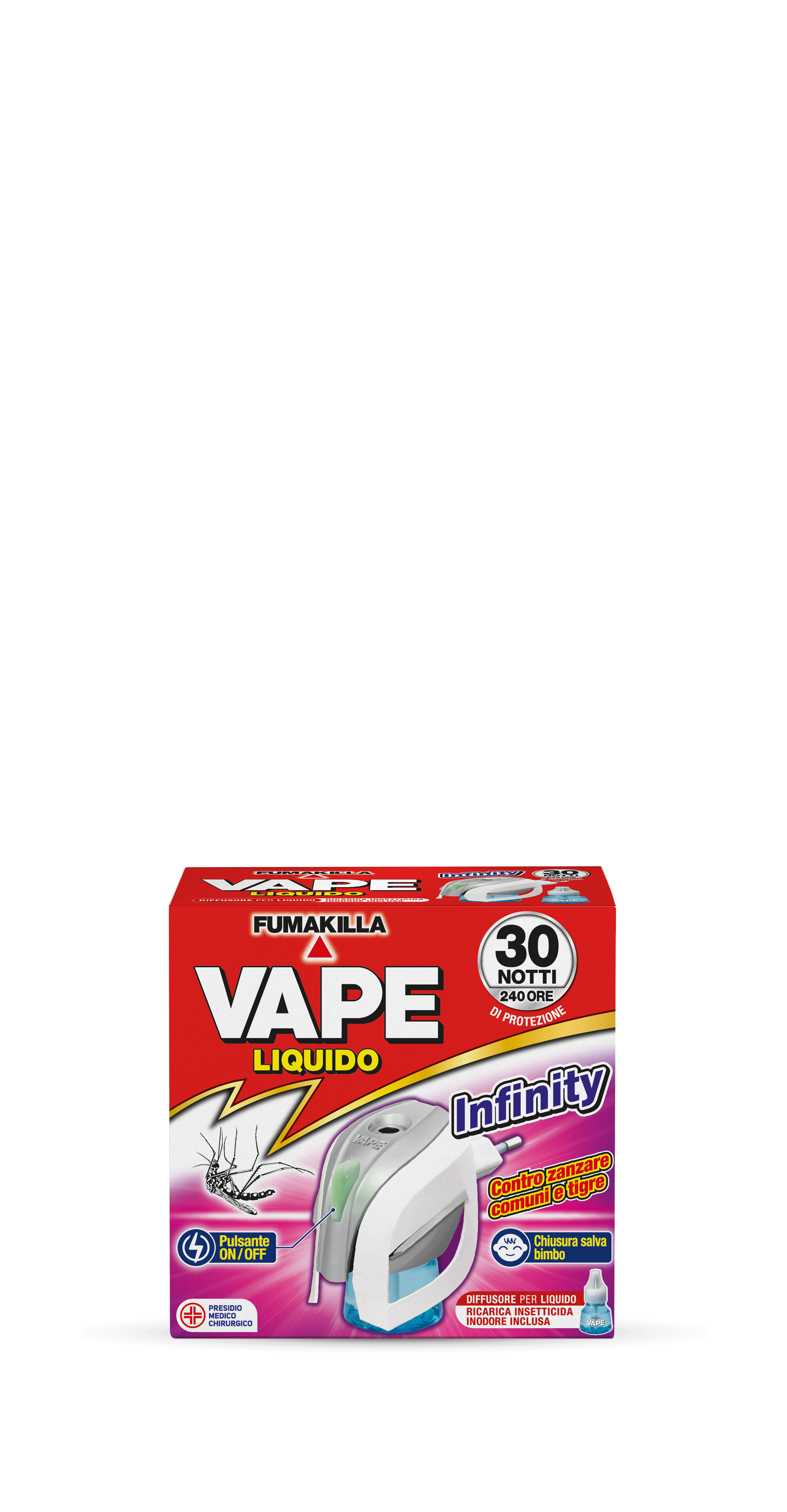 Diffusore repellente liquido per zanzare VAPE Infinity 30 notti