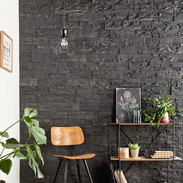 Plaquette de parement plâtre effet pierre Gibbs intérieur