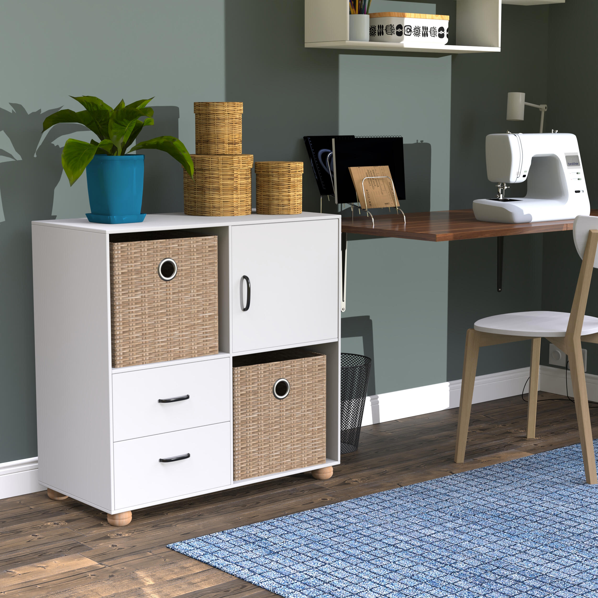 Pied de meuble boule Cime, hêtre brut, diamètre 6.5 cm x hauteur 4 cm - 8