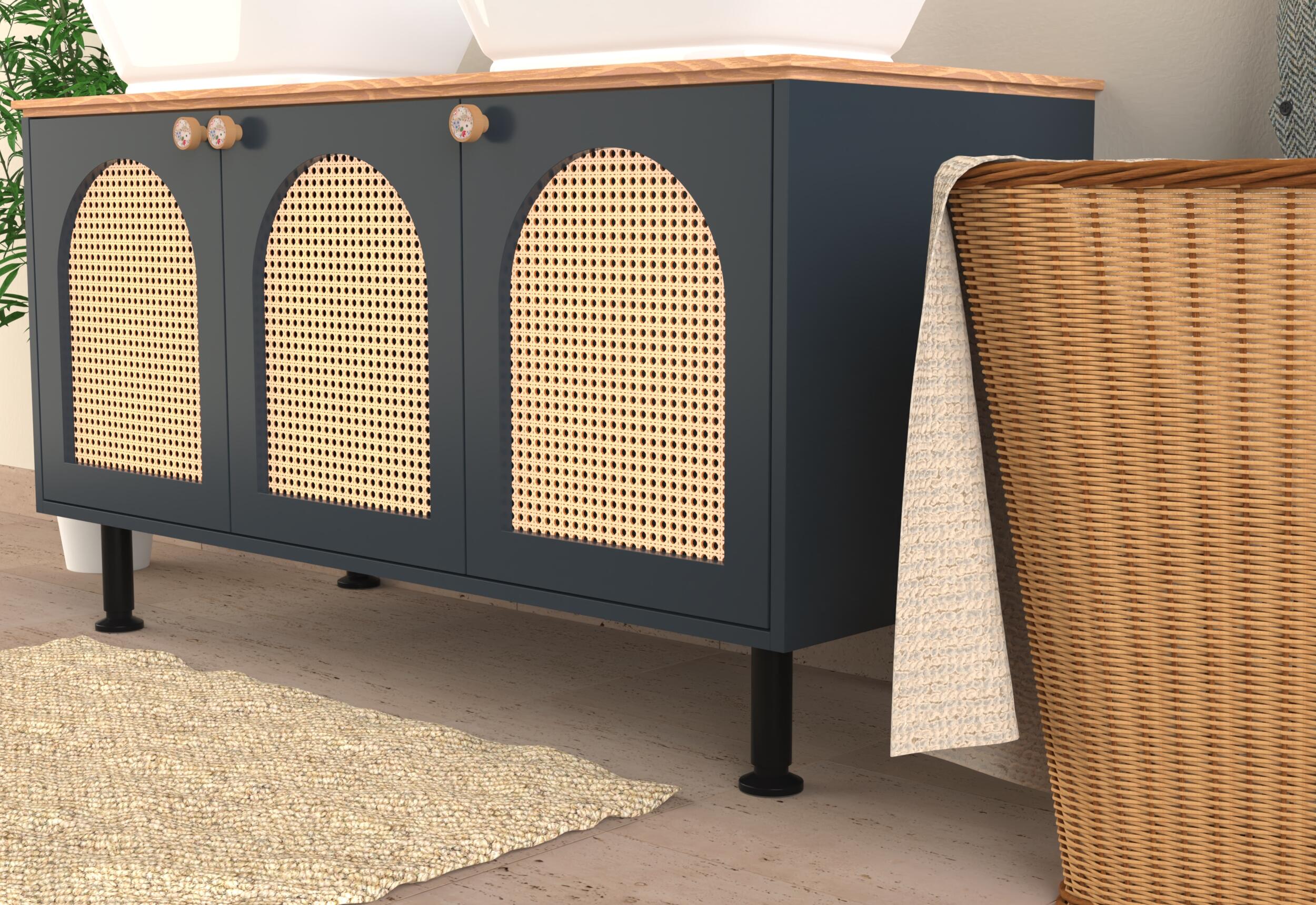 Pied de meuble Cime, noir, diamètre 3.8 cm x hauteur 12 cm - 4