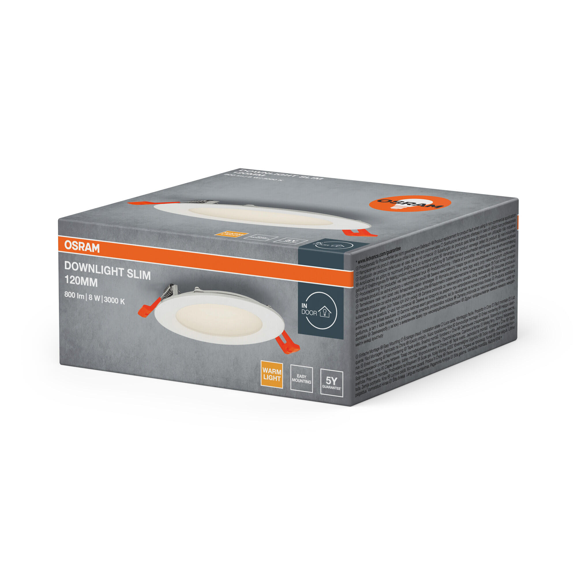 Osram  Downlight Led Empotrable Downlight Slim 8W 3000K Redondo Ø12 Cm 800 Lm 8 W Luz Cálido 3000K Ip20, Foco Led Empotrado Para Techos Negro/Blanco , Leroy Merlin