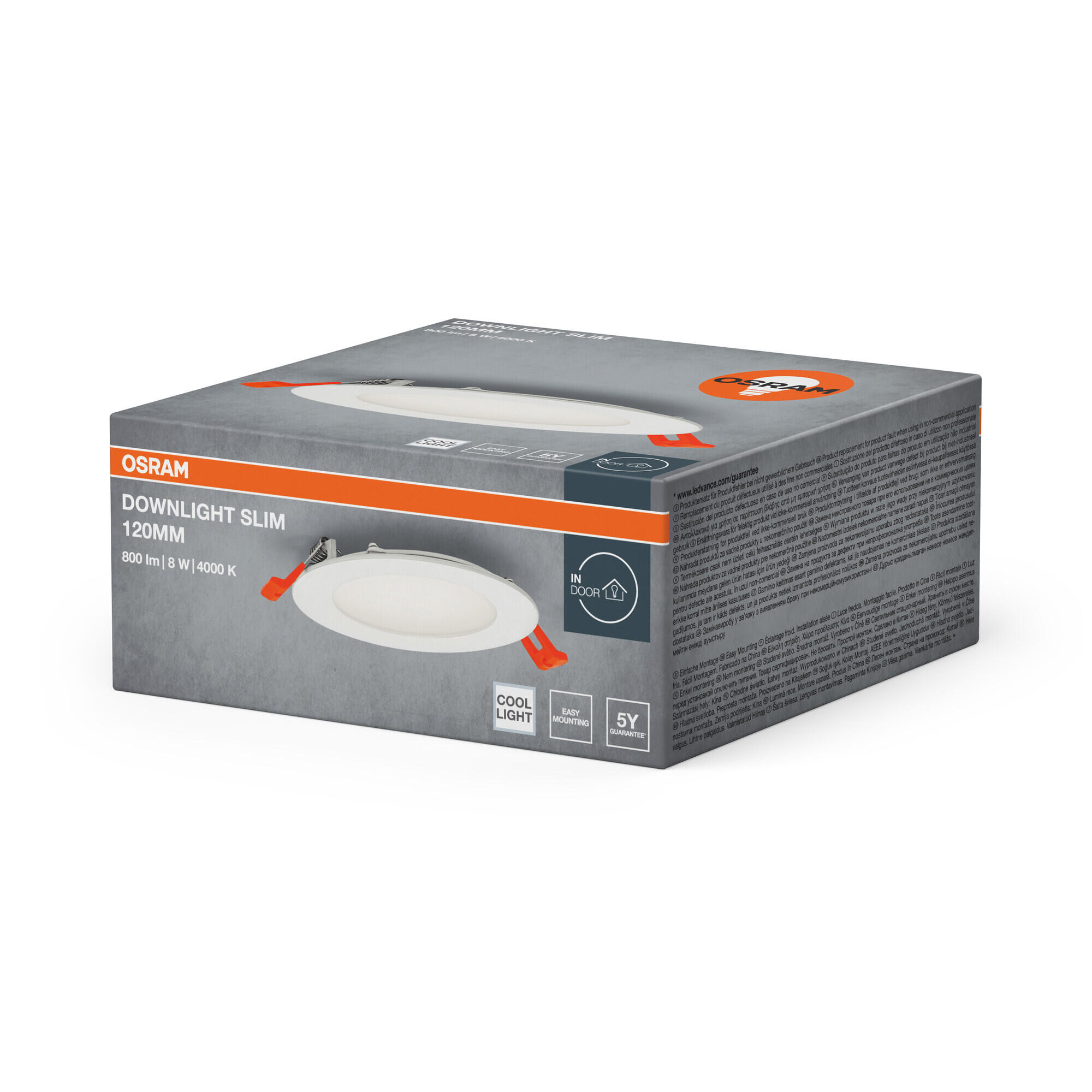 Osram  Downlight Led Empotrable Redondo Ø12 Cm 800 Lm 8 W Luz Neutro 4000K Ip20, Foco Led Empotrado Para Techos Blanco , Leroy Merlin