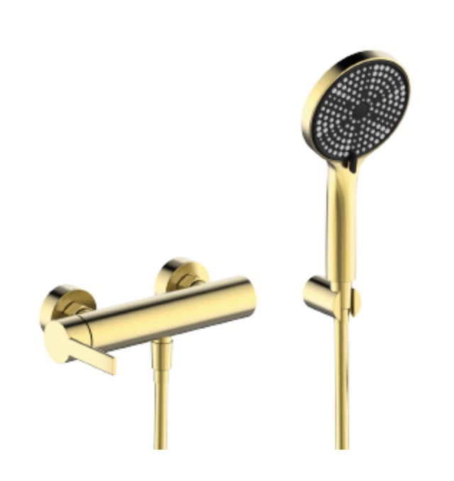 GRIFO DUCHA MONOMANDO RONDO PVD ORO CEPILLADO