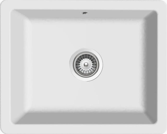 Evier en céramique 1 bac 46 x 56.5 cm vidage inclus Nova blanc