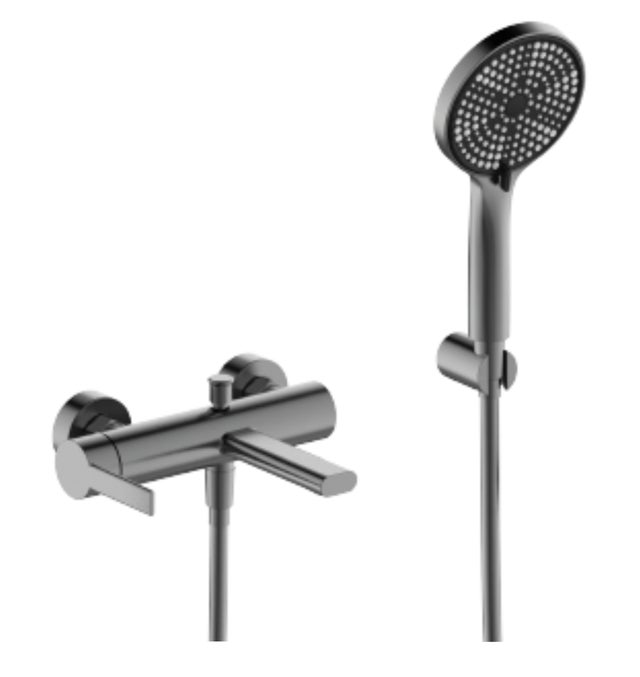 GRIFO BAÑERA MONOMANDO RONDO PVD METAL GUN
