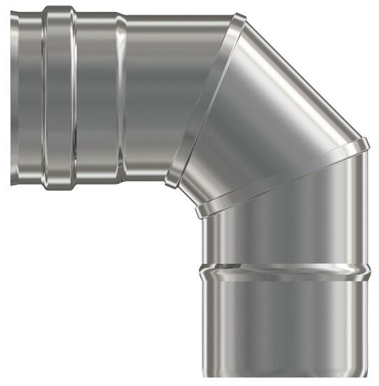 CODO 90º INOXIDABLE PARED SIMPLE 80MM