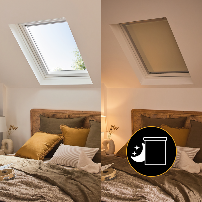 ISOXA Stores bannes compatibles VELUX MK04 M04 SK06 S06, Polyester bloque la lumière jour et nuit
