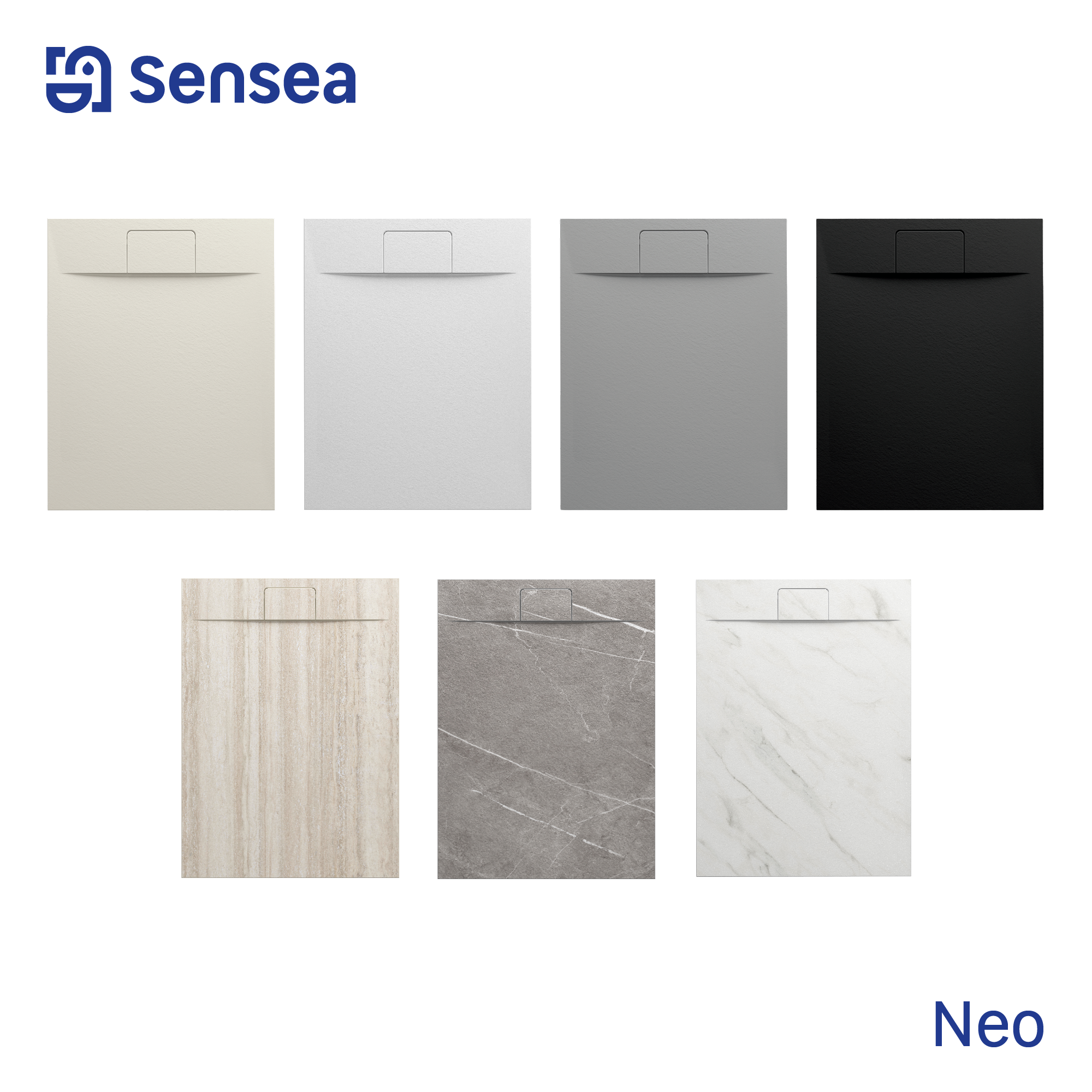 Base de duche 160x70 cm preto mate Sensea Neo - 10