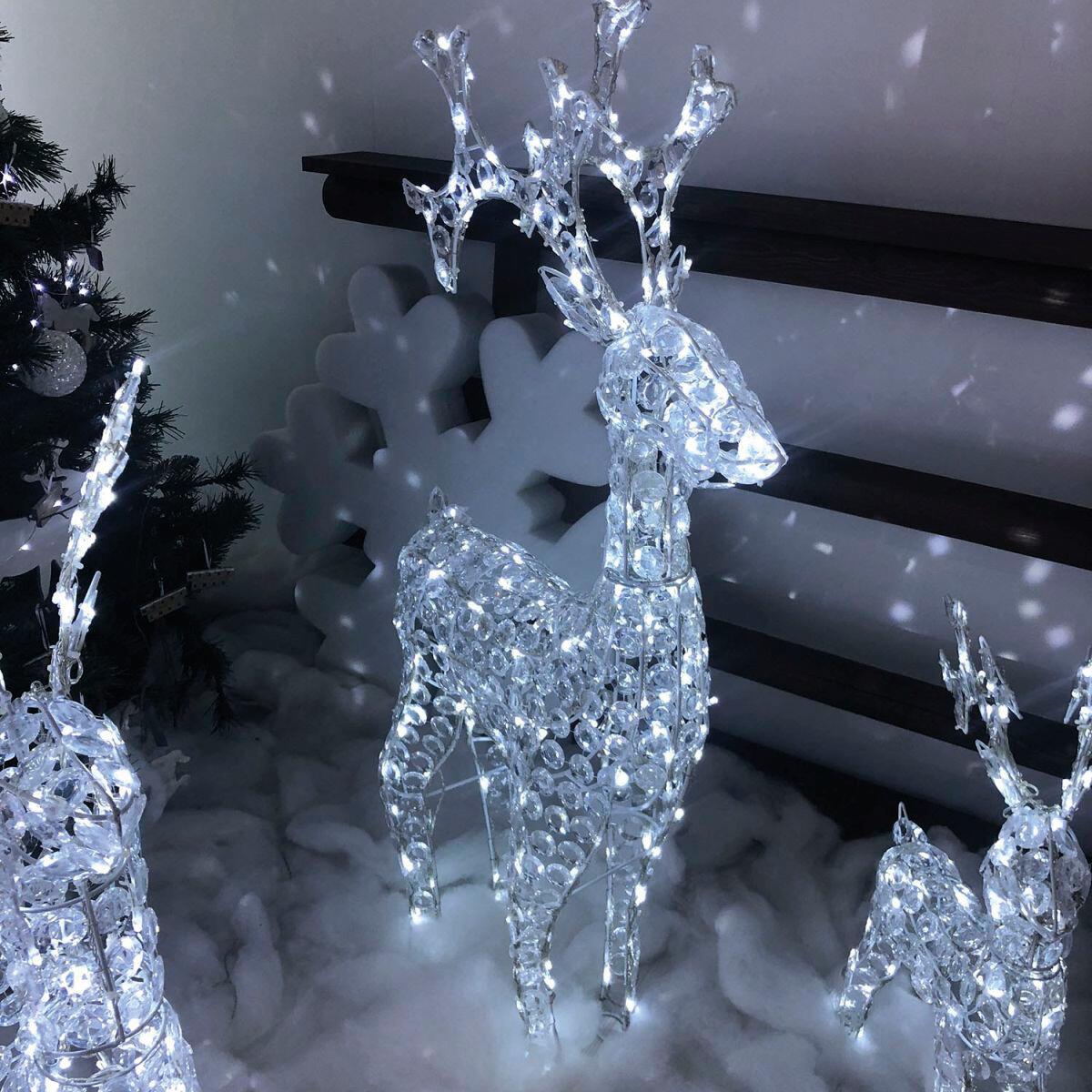Renna luminosa 3D 250 lampadine led bianco freddo L 0.6 m x H 120 cm - 2