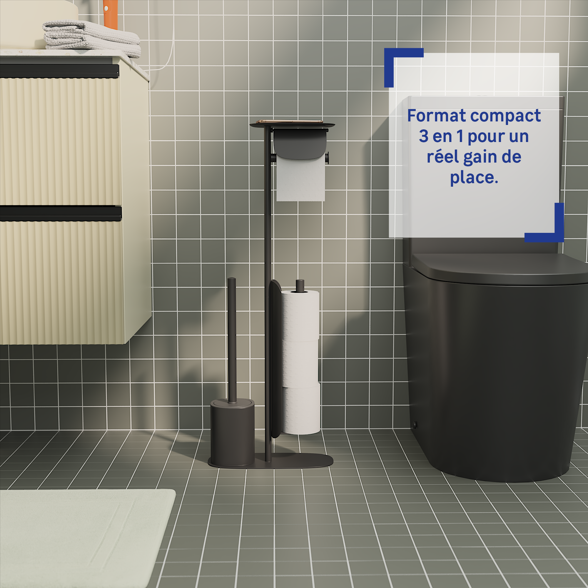 Serviteur WC Remix Noir Leroy Merlin