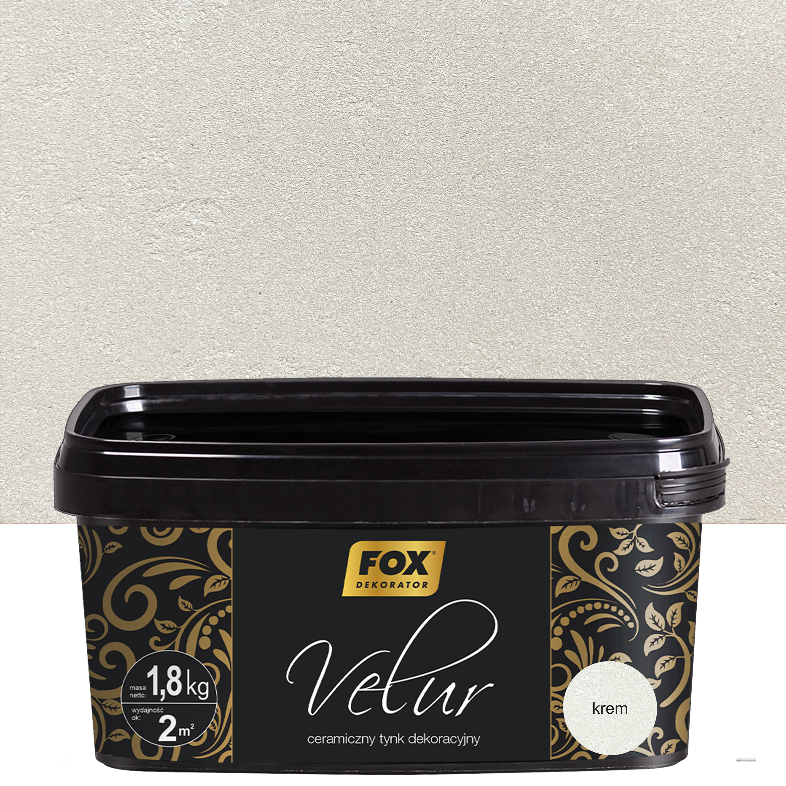 Tynk dekoracyjny ceramiczny Velur Krem 1.8 kg Fox