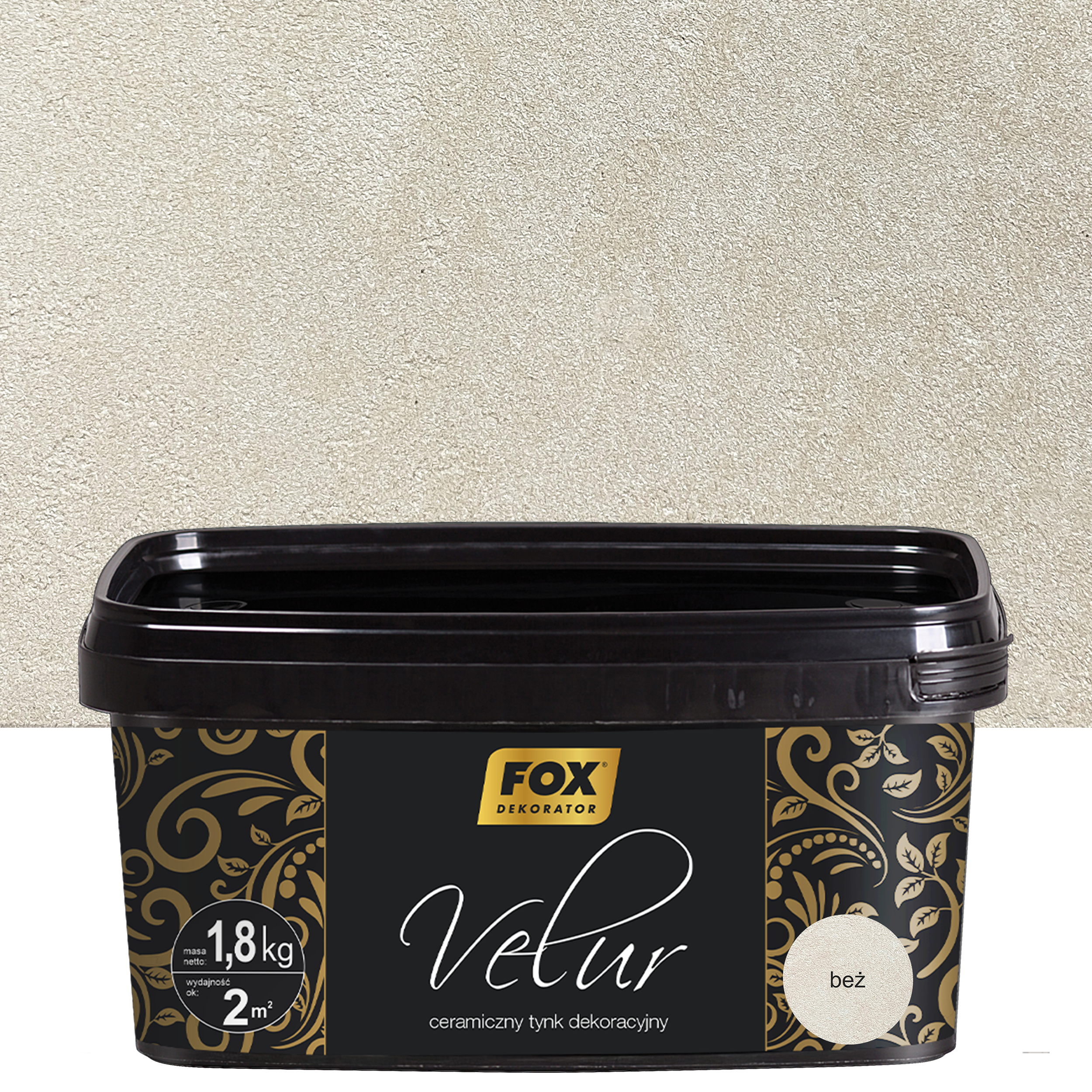 Tynk dekoracyjny ceramiczny Velur Beż 1.8 kg Fox