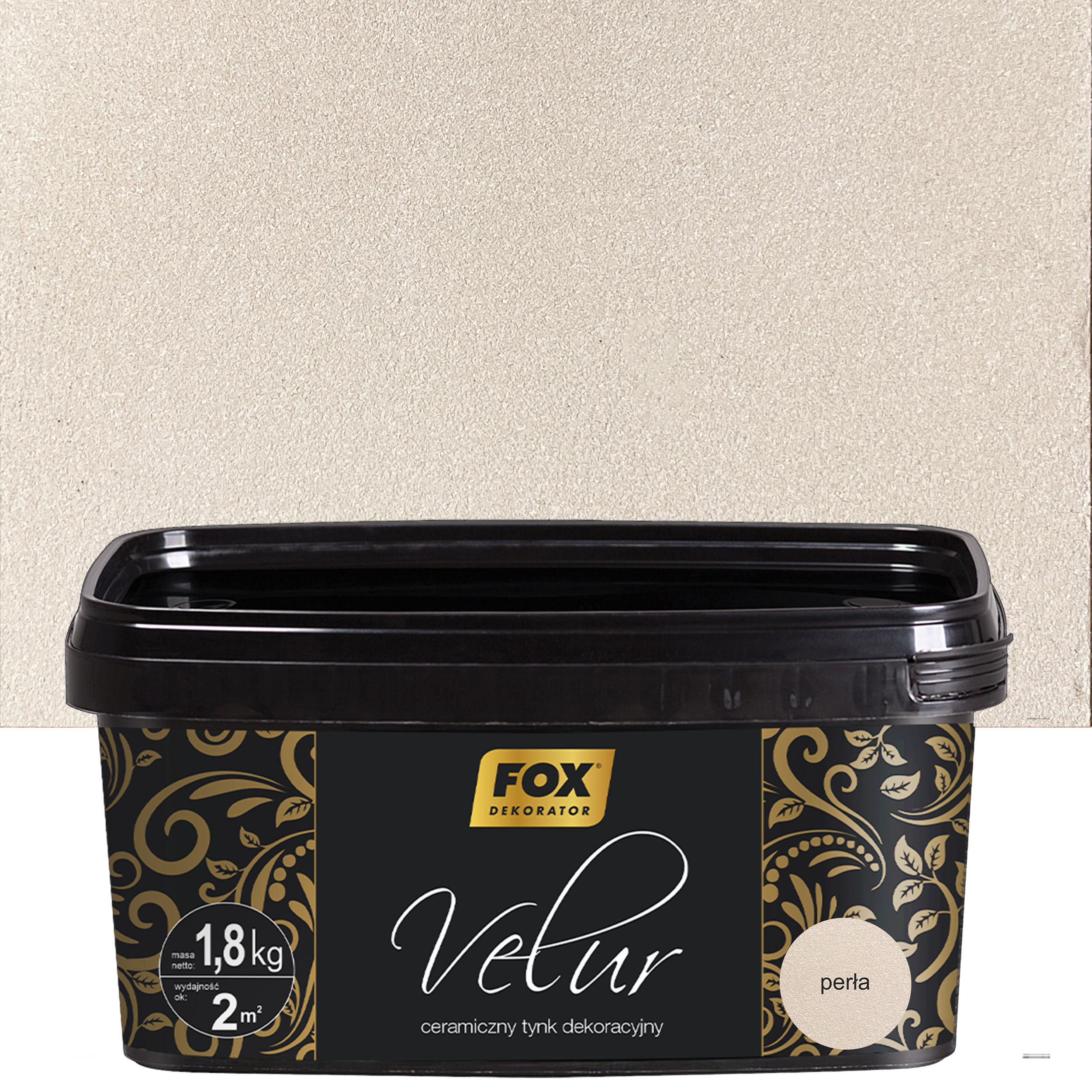 Tynk dekoracyjny ceramiczny Velur Perła 1.8 kg Fox