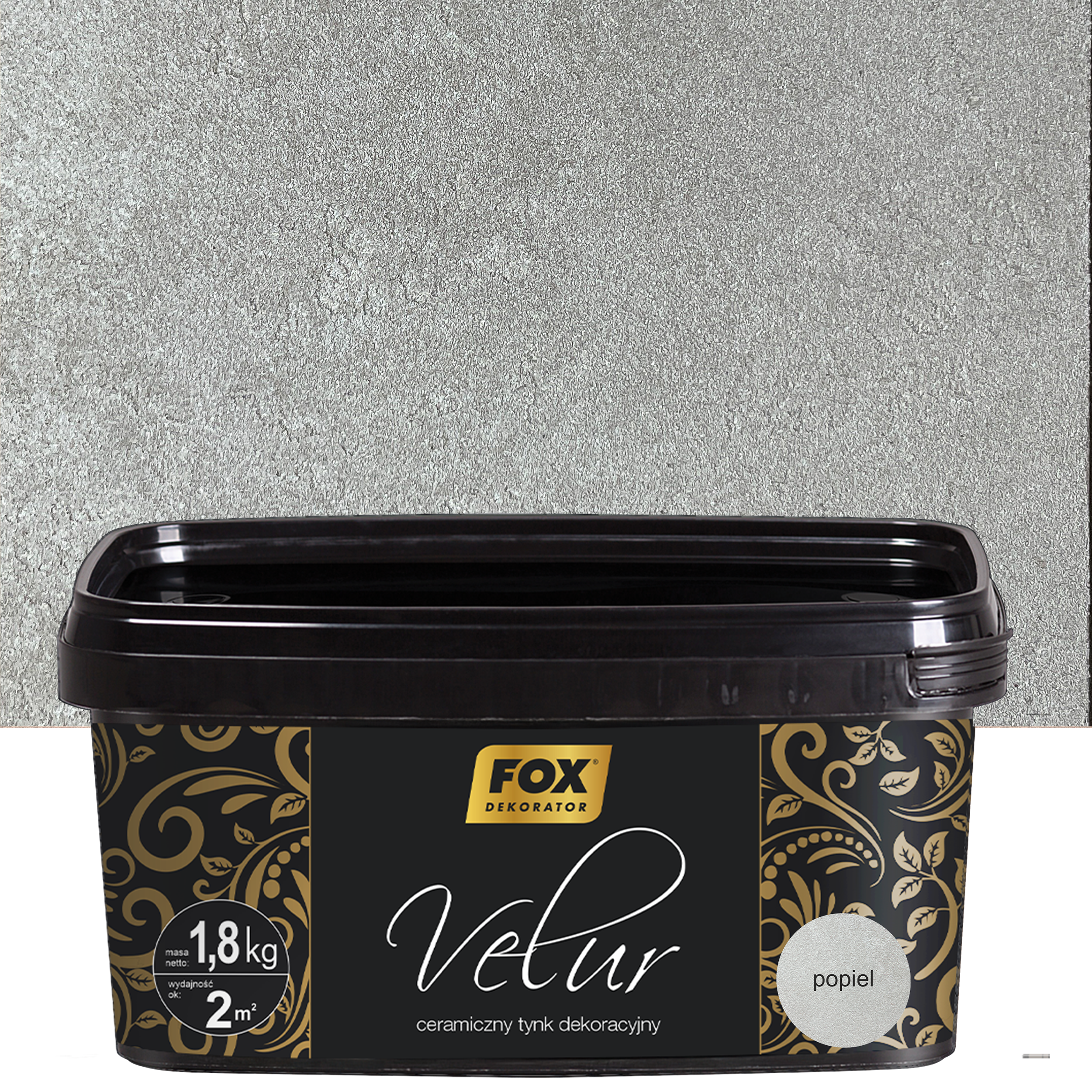 Tynk dekoracyjny ceramiczny Velur Popiel 1.8 kg Fox