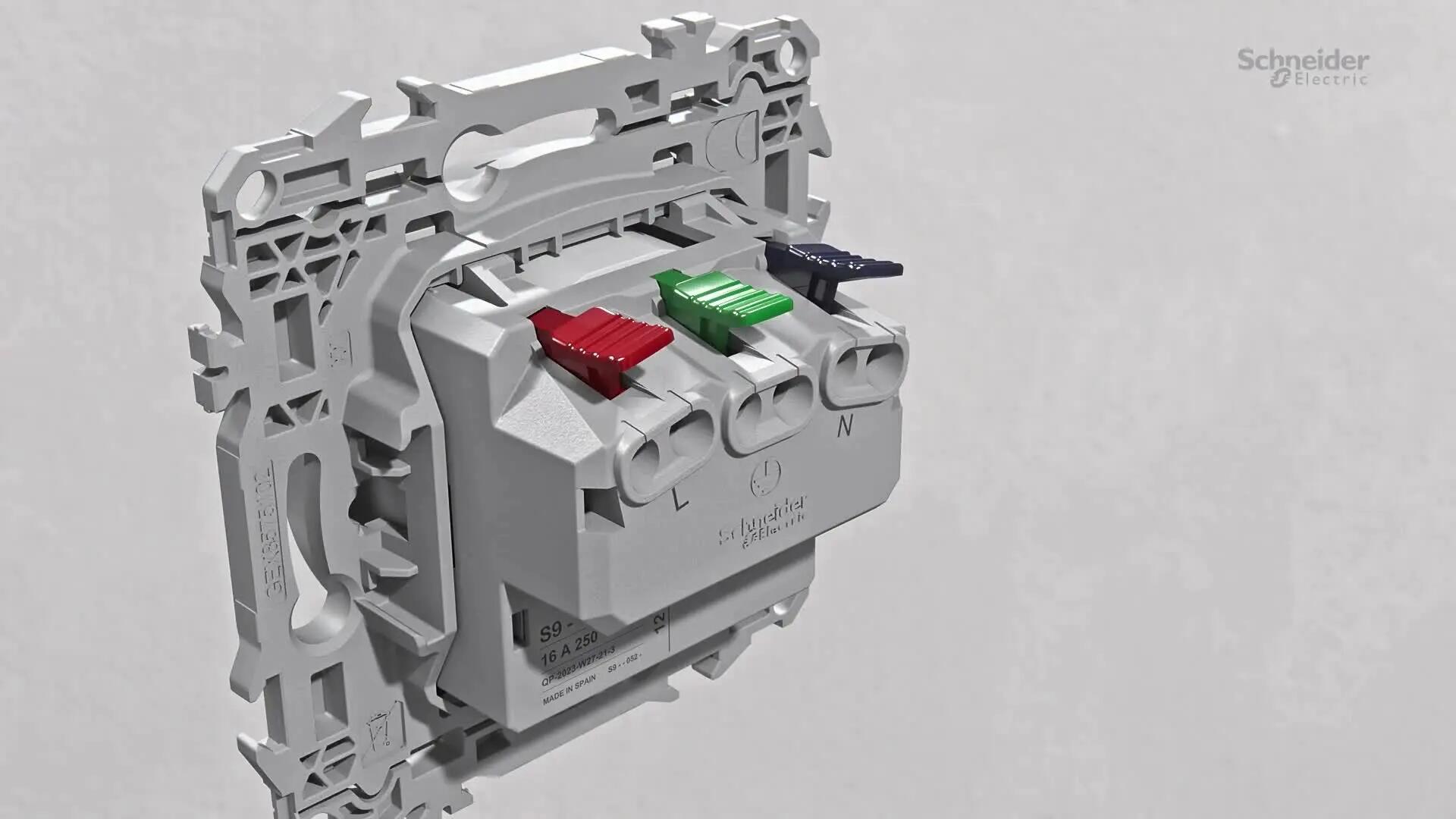 Prise affleurante avec terre Odace, SCHNEIDER ELECTRIC, blanc - 3