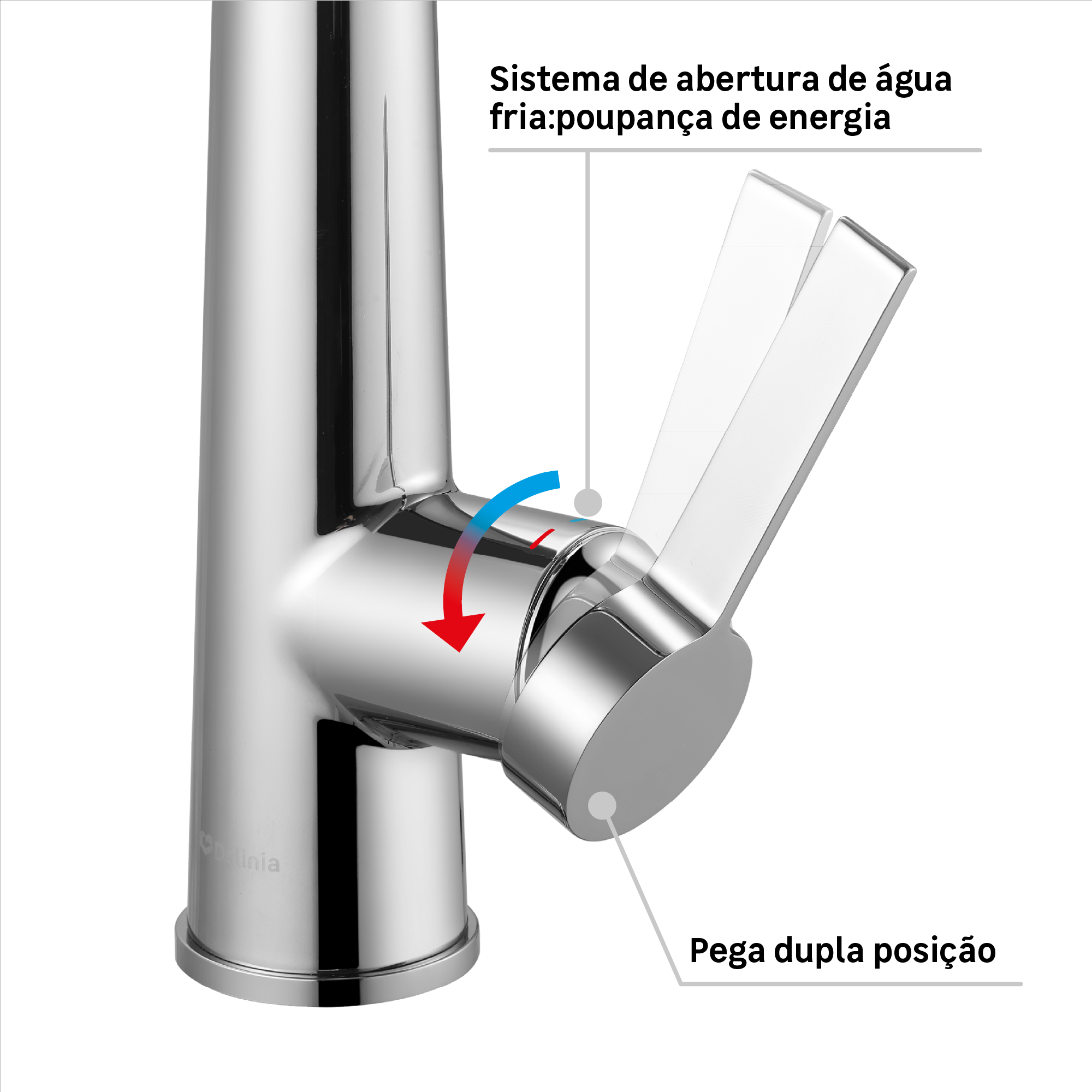 Torneira de bancada cinza cromado Delinia Delinia - 8