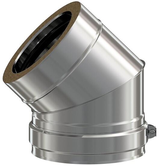 CODO 45º  INOXIDABLE PARED DOBLE  150MM