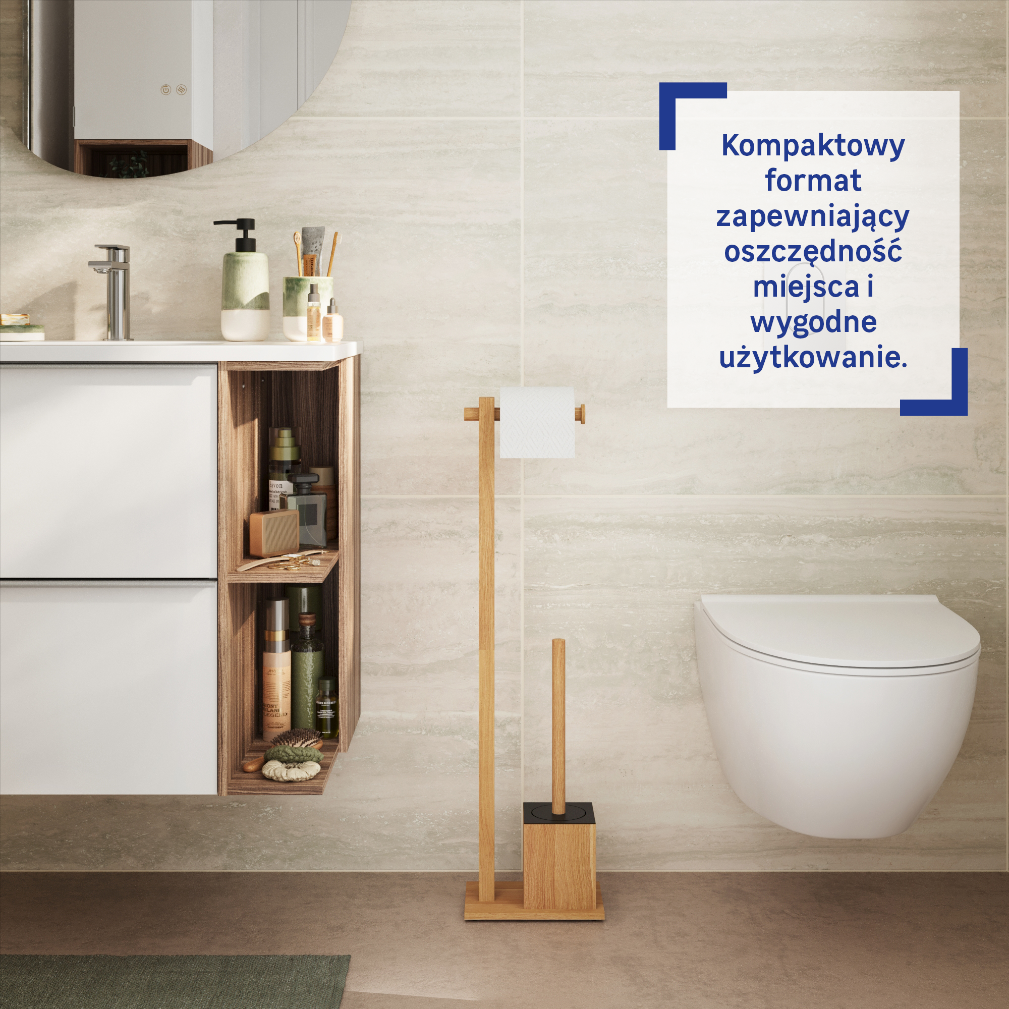 Stojak na papier toaletowy i szczotkę WC Natural Bambus Sensea - 6