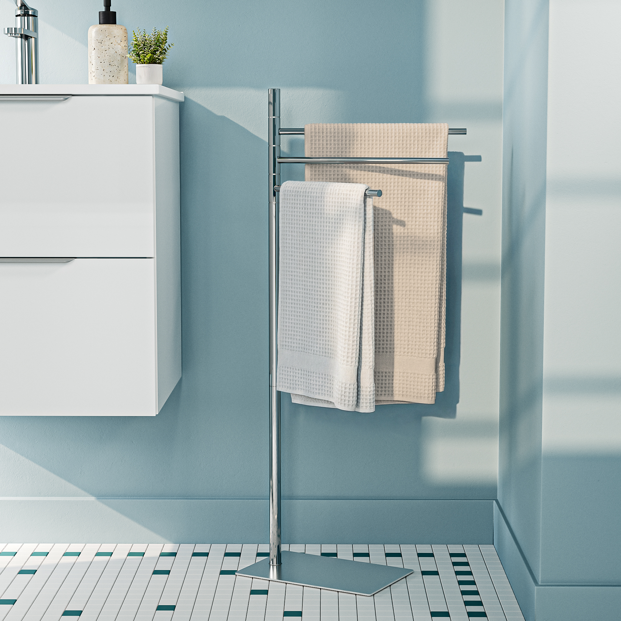 Porte-serviette sur pied Essential argent SENSEA - 2